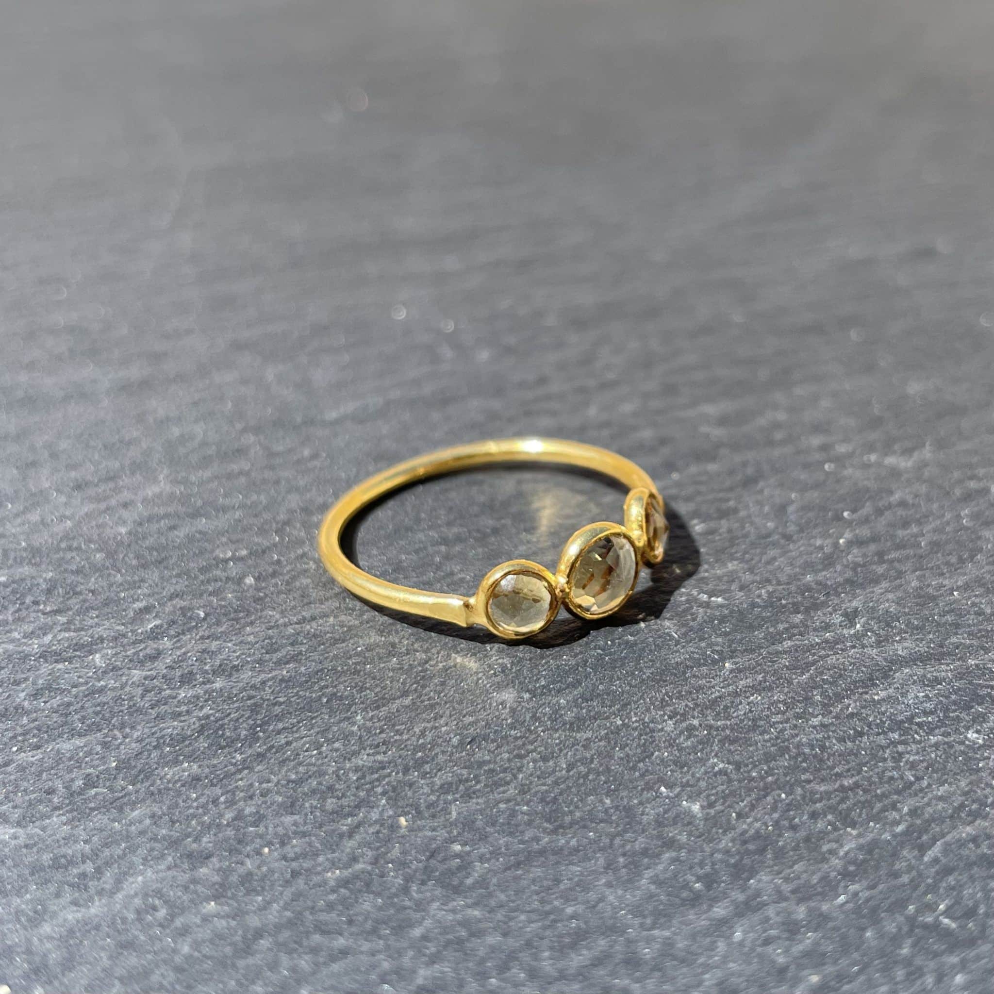 Bagues trois pierres Citrine