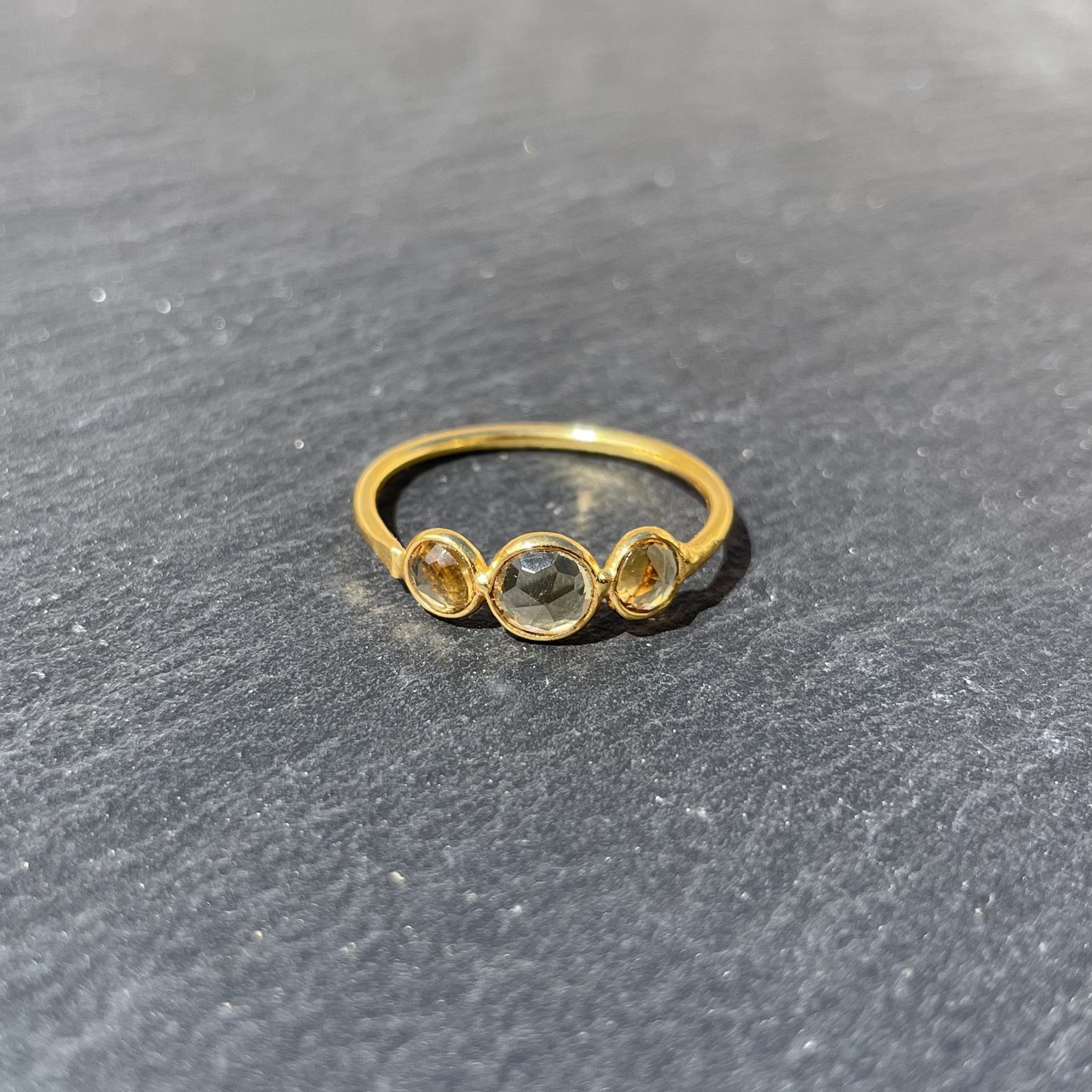 Bagues trois pierres Citrine 3
