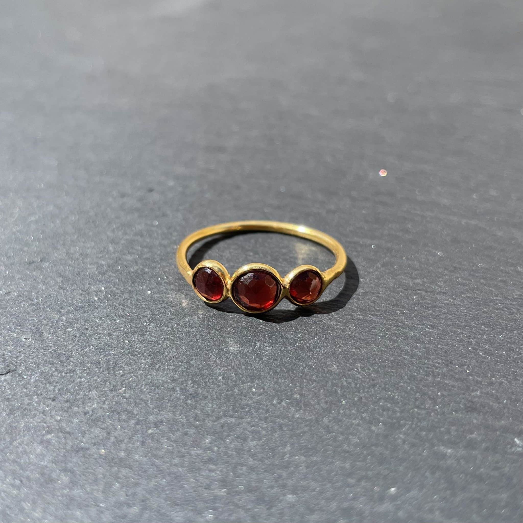 Bagues trois pierres Grenat 7