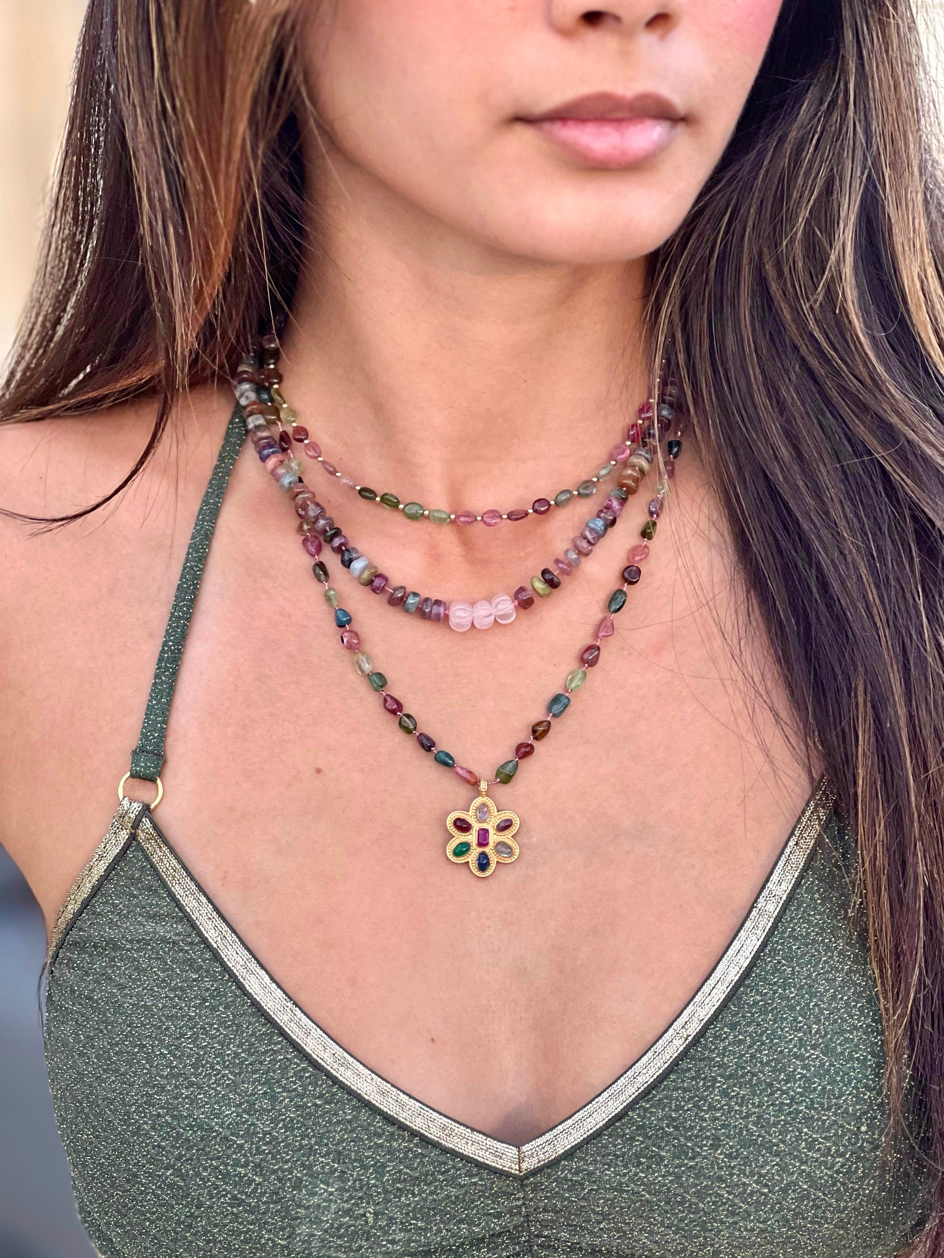 Fil de Pépites en Tourmaline Haute Qualité