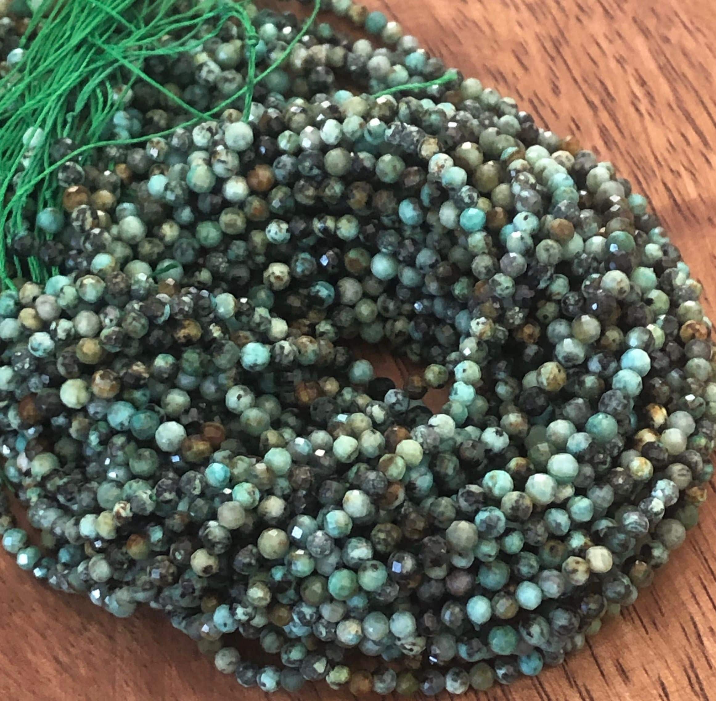 Lot De 24 Perles En Turquoise Mat 8mm - Pierre Naturelle Africaine (réf. REF2722) - Pour Création De Bijoux