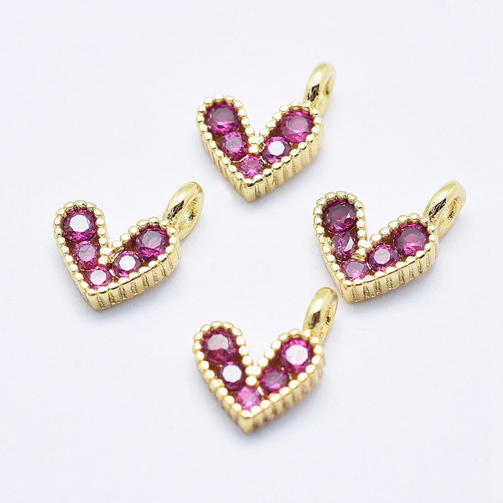 Breloque Coeur Fuchsia