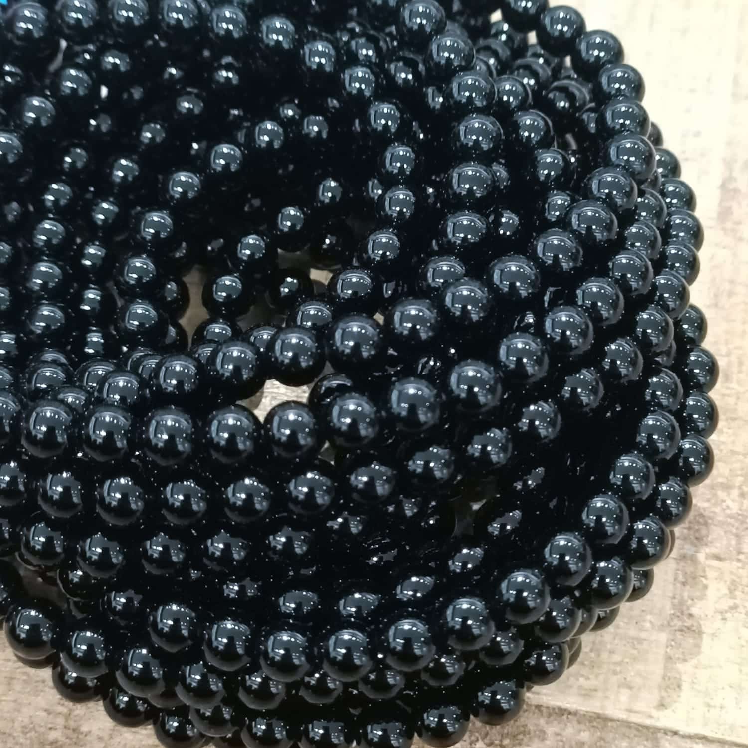 Agate noire 6mm, Onyx