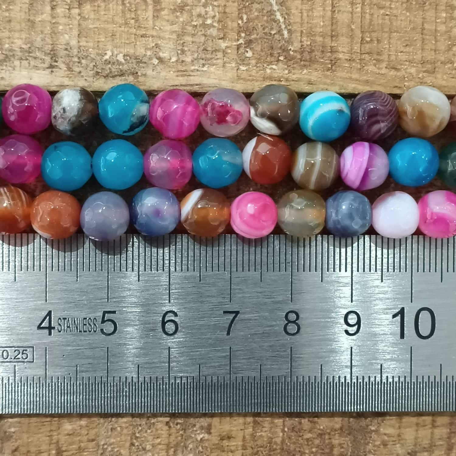 Agates colorées facettées 8mm 1