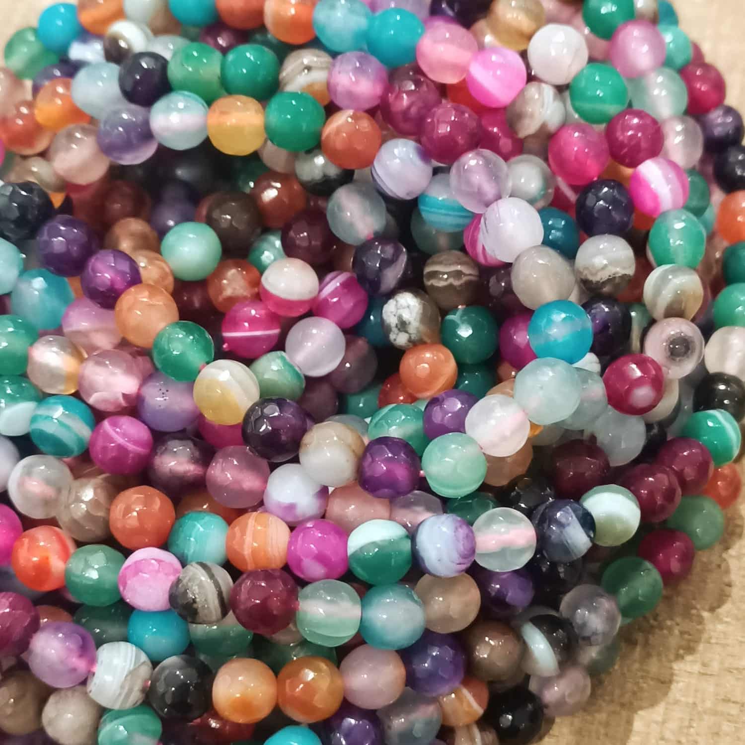 Agates teintées 6mm