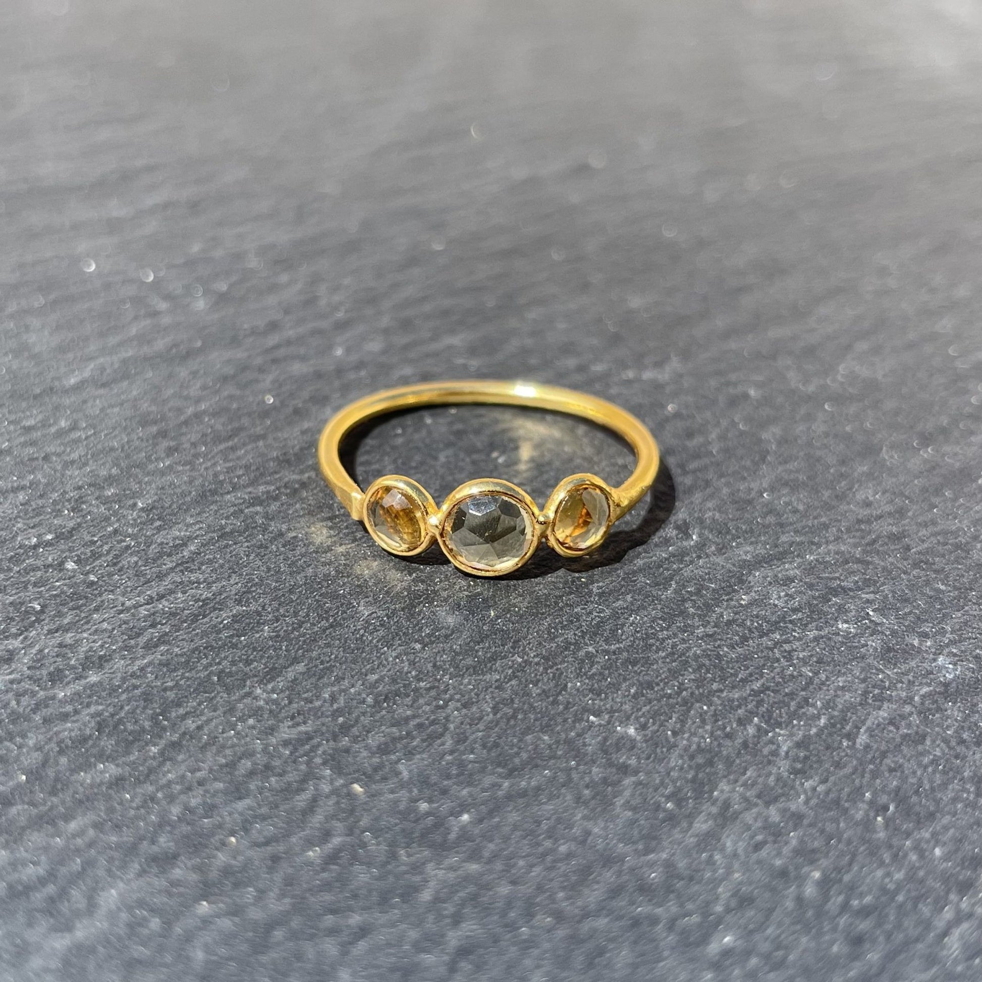 Bagues trois pierres Citrine 1