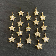 Breloque Etoile Zircons 7x5mm