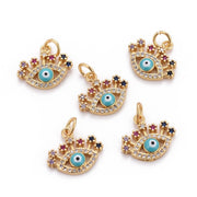 Breloque Oeil en Laiton Zircon émail