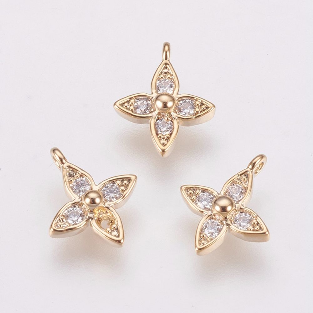 Breloque Or Fleur Zircons