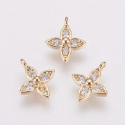 Breloque Or Fleur Zircons