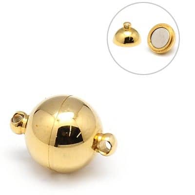 Fermoir Aimanté Boule Or 20x12mm