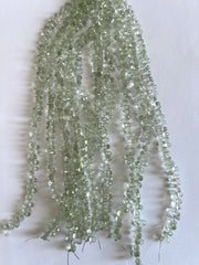 Fil de petites gouttes en Améthyste verte ou Prasiolite, facettée.