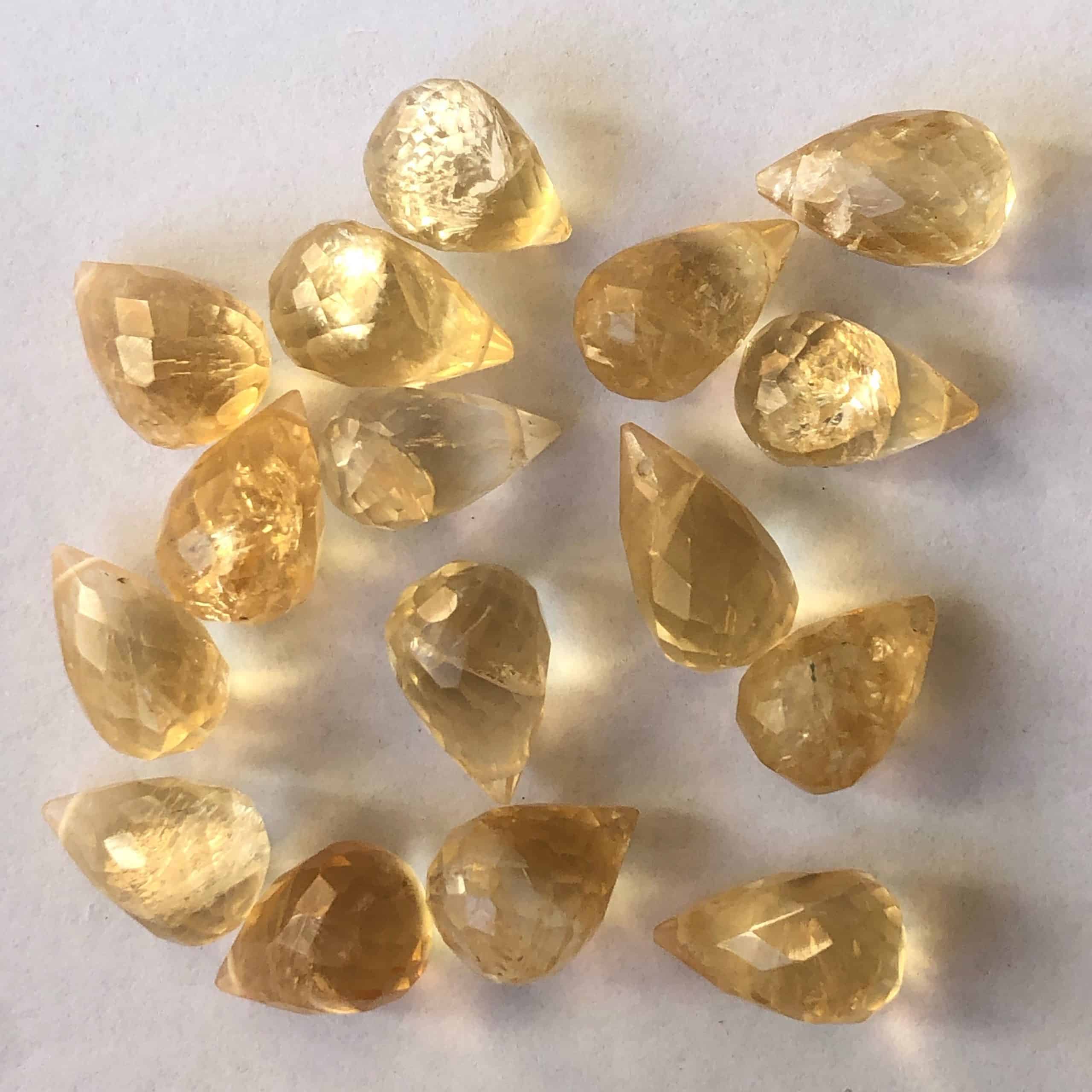 Gouttes Facettée et Trouées en Citrine(2)