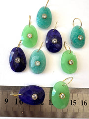 Grand Pendentif Ovale Facetté Zircon Serti