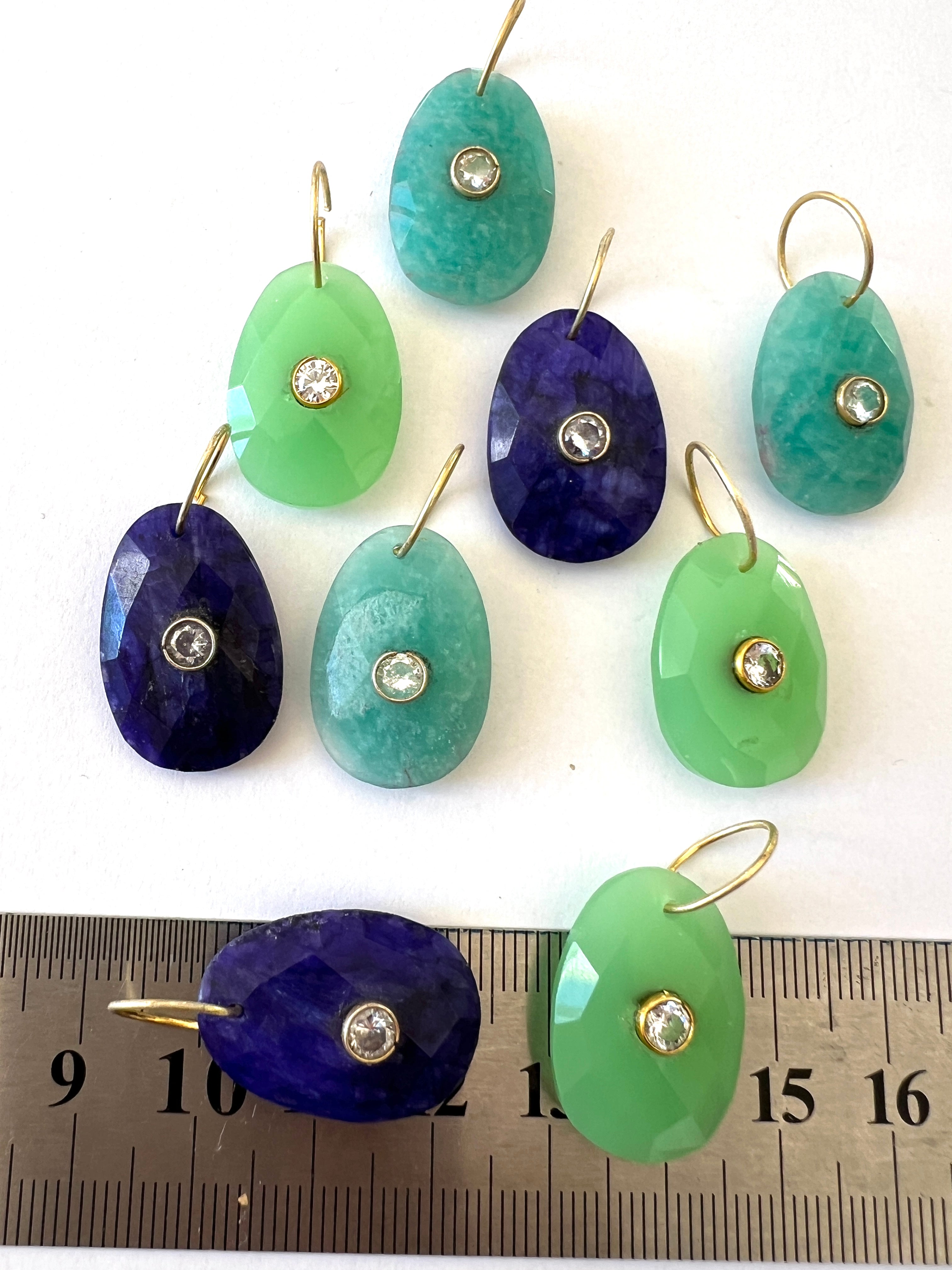 Grand Pendentif Ovale Facetté Zircon Serti