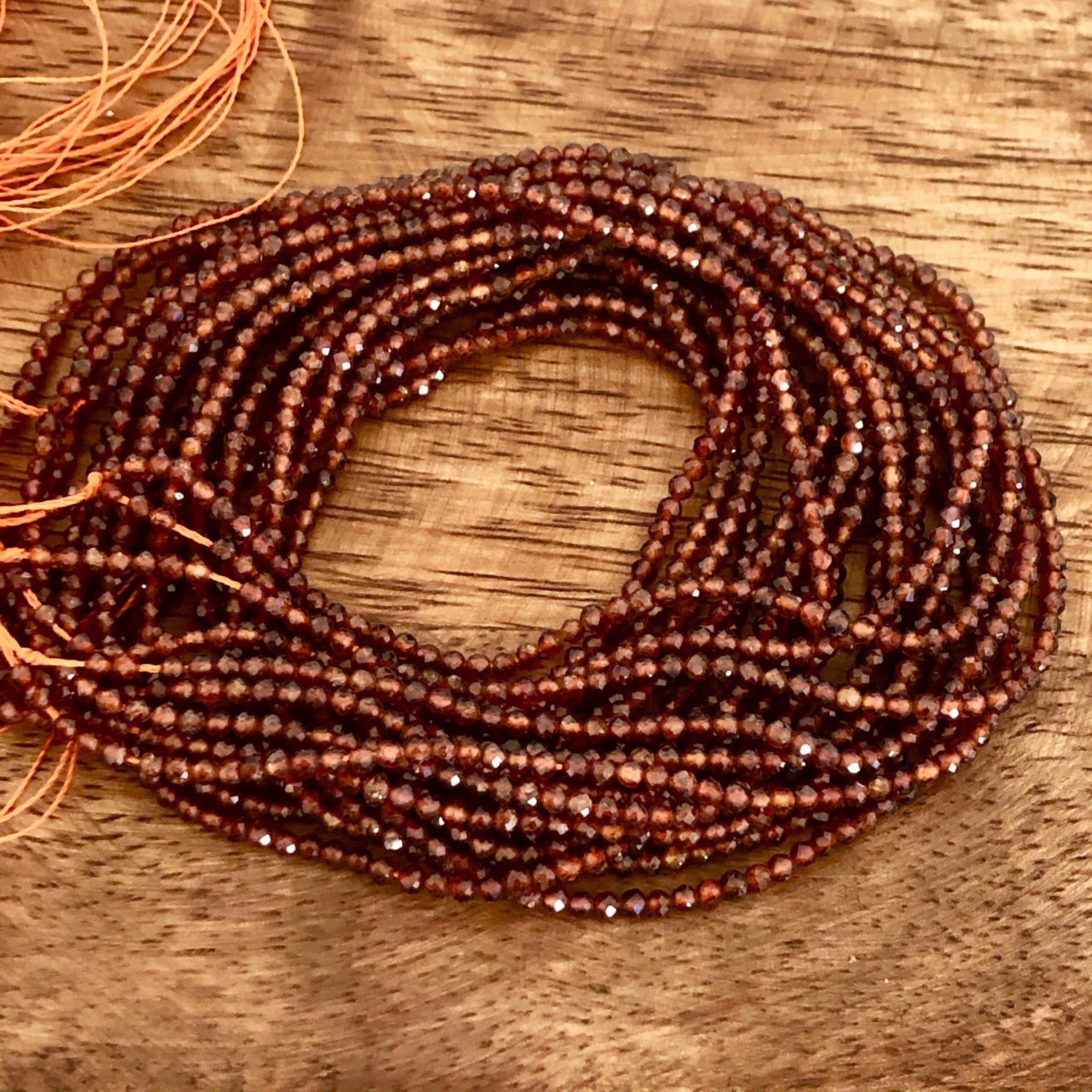 Grenat Orange Foncé Facetté 2mm