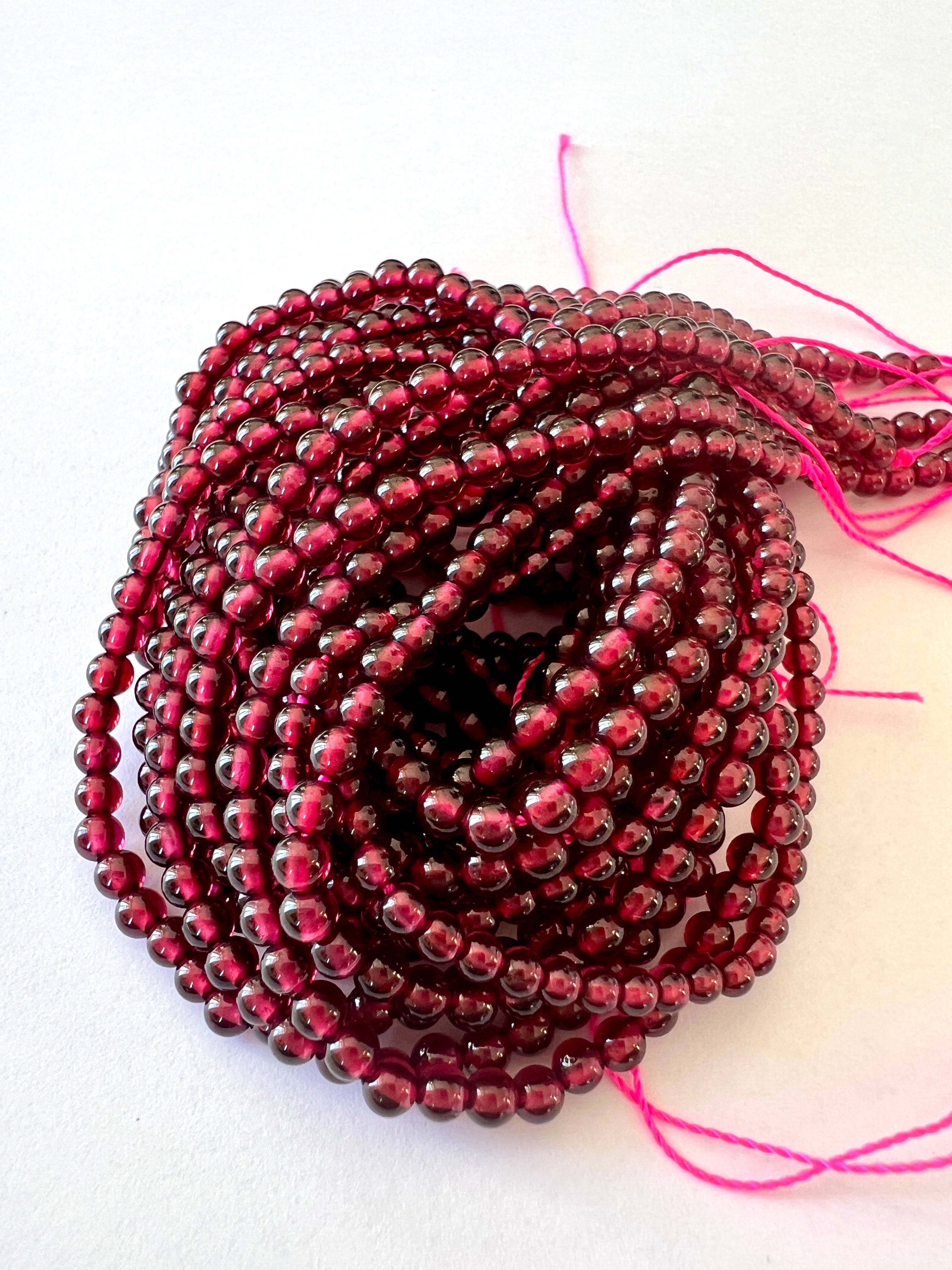 Grenat Rond lisse 3mm