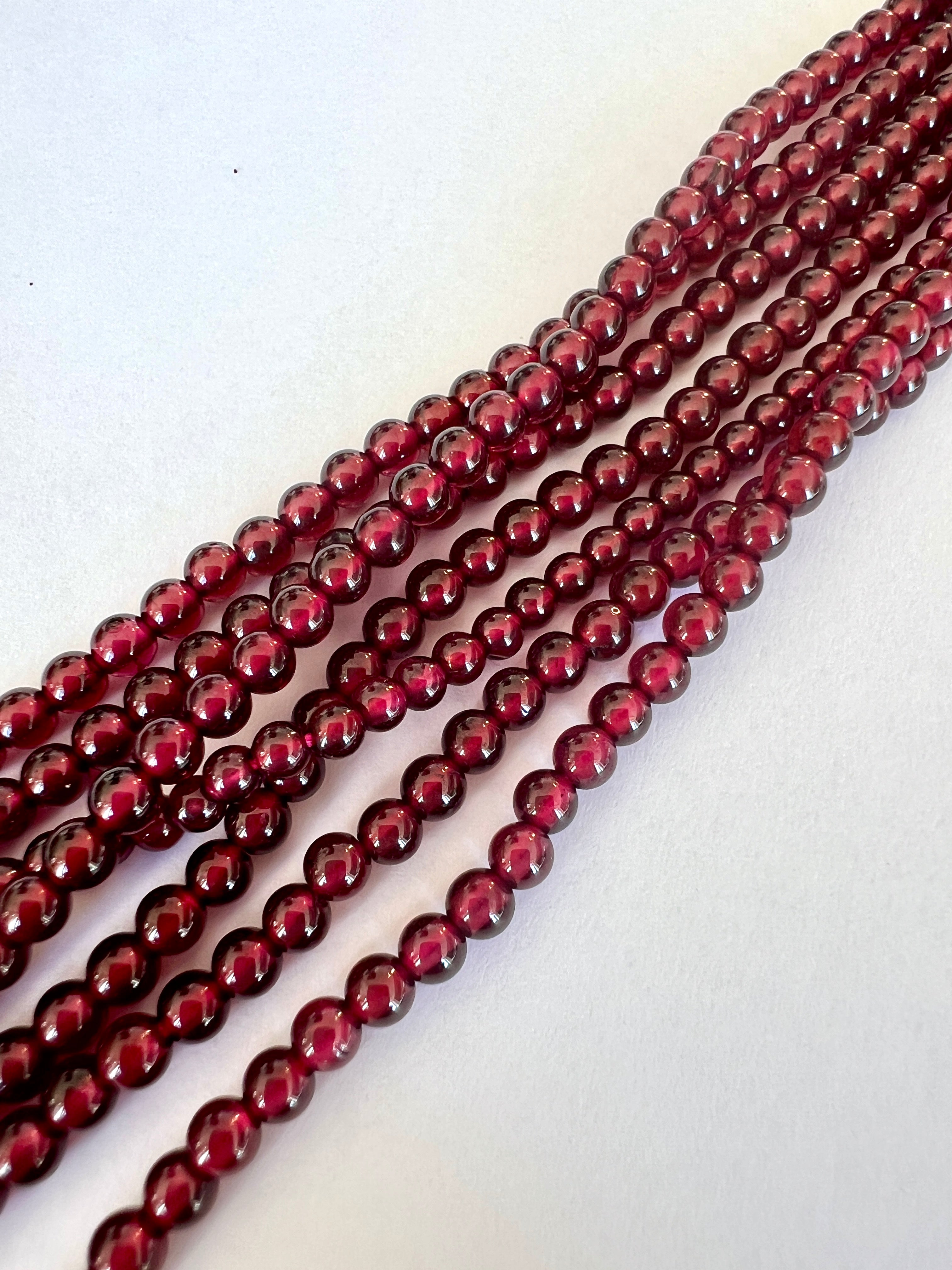 Grenat Rond lisse 3mm