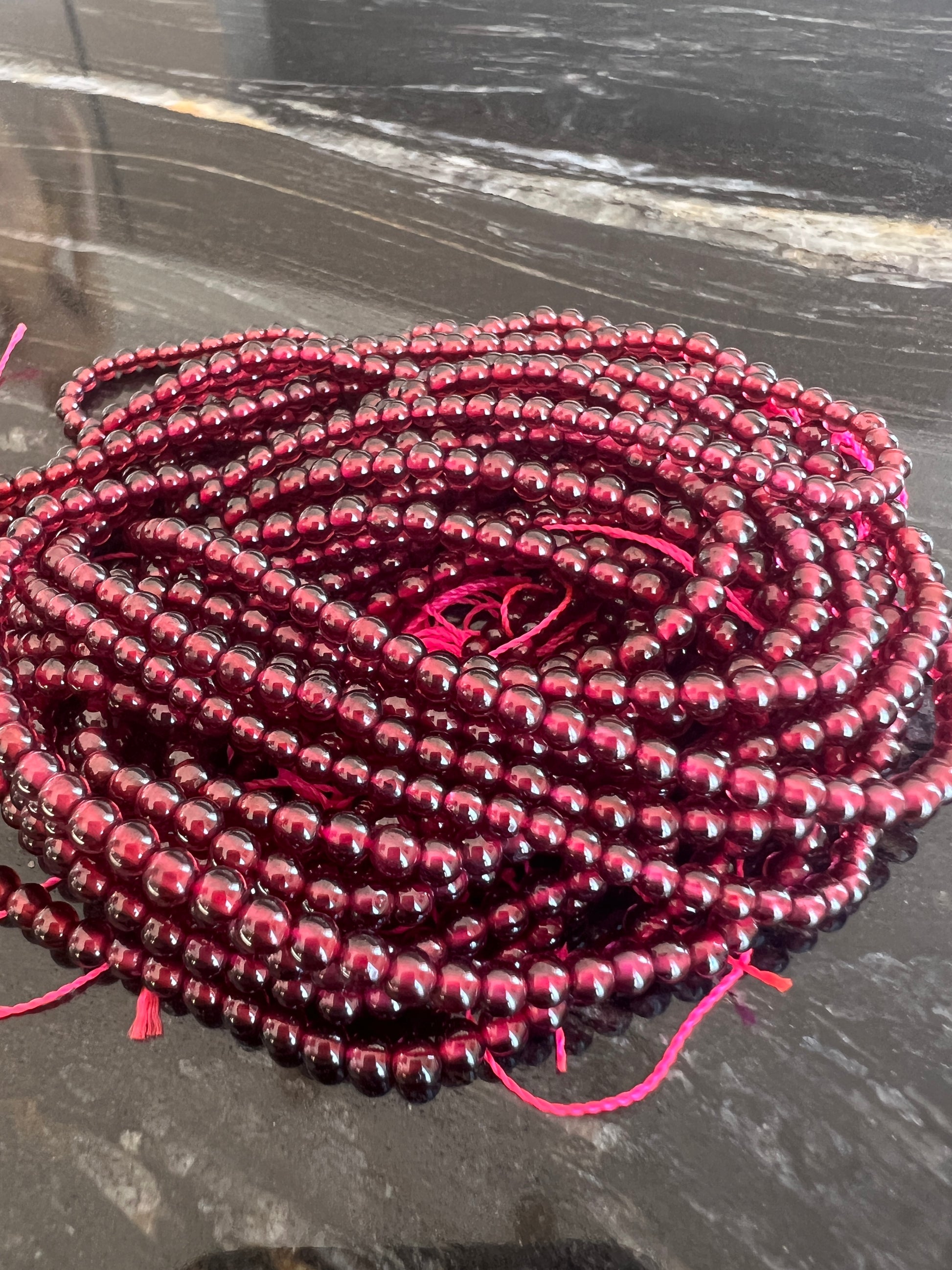 Grenat Rond lisse 3mm