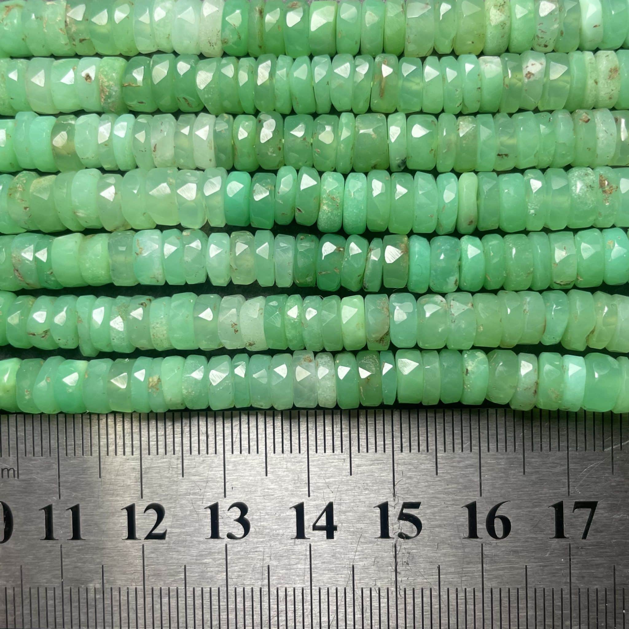Heishi à Facette en Chrysoprase 1