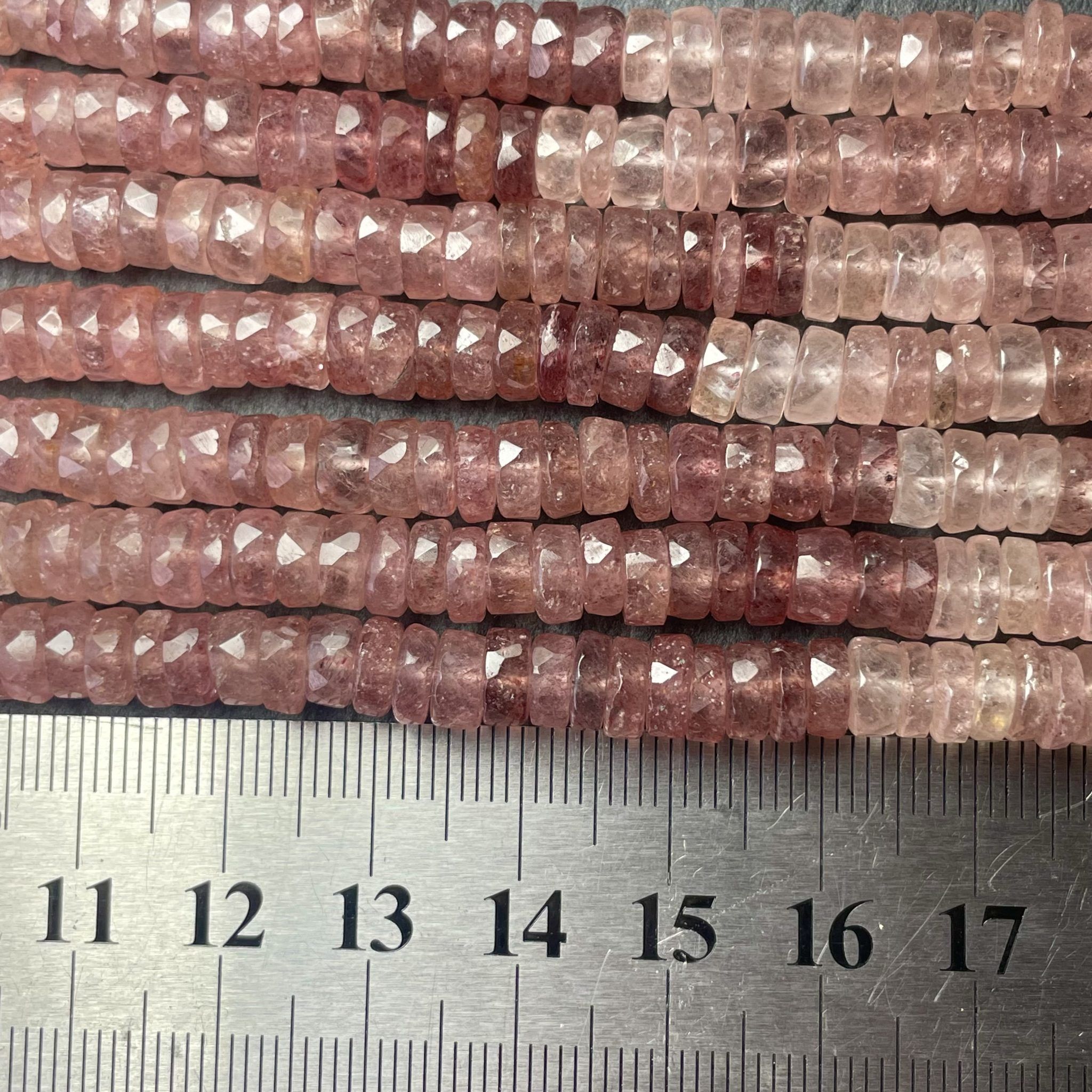 Heishi_Facettees_Quartz-Fraise 6-7mm