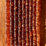 Heishi à Facettes en Hessonite ou Grenat Orange