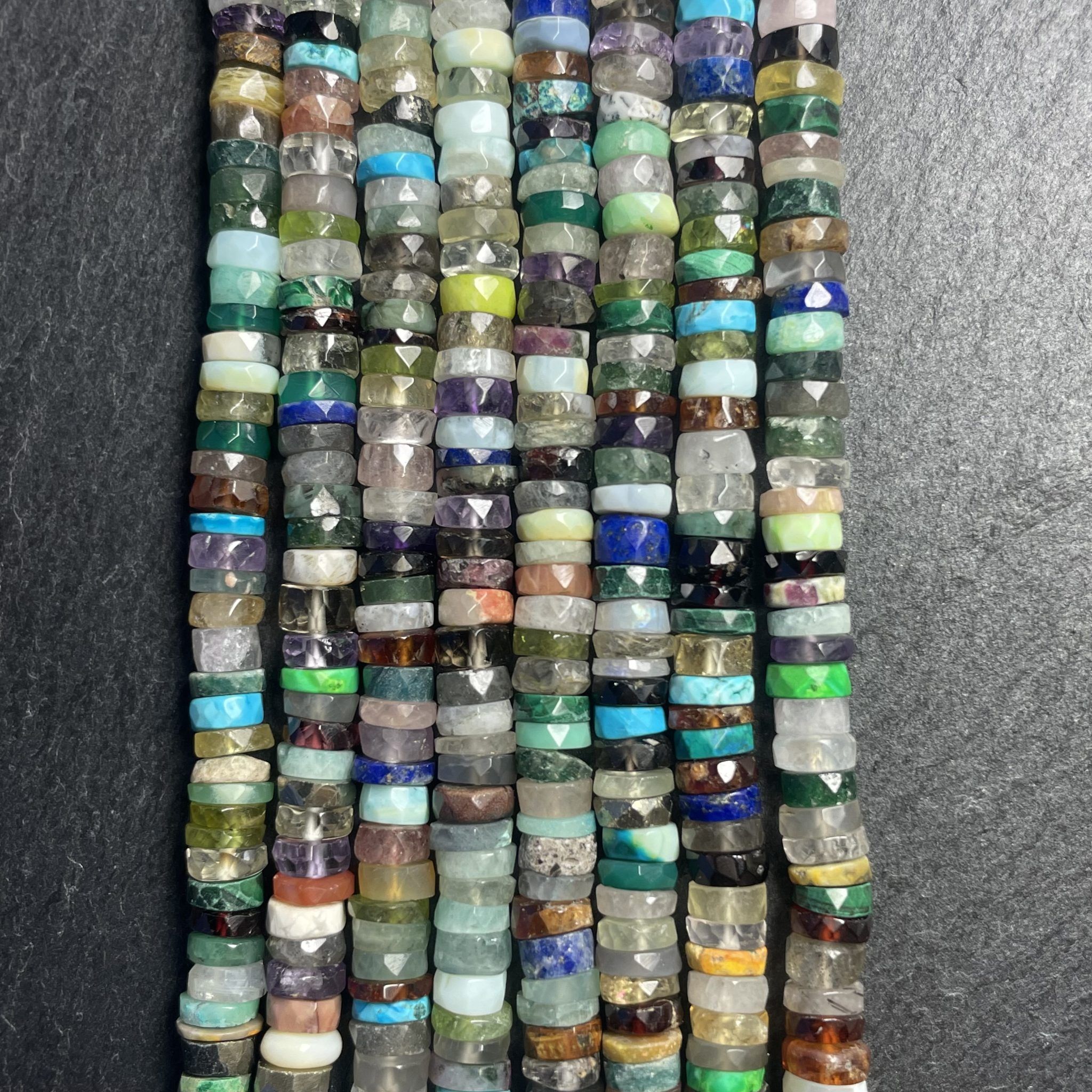 Heishi Multi Pierres à Facettes en 6mm (3) 2