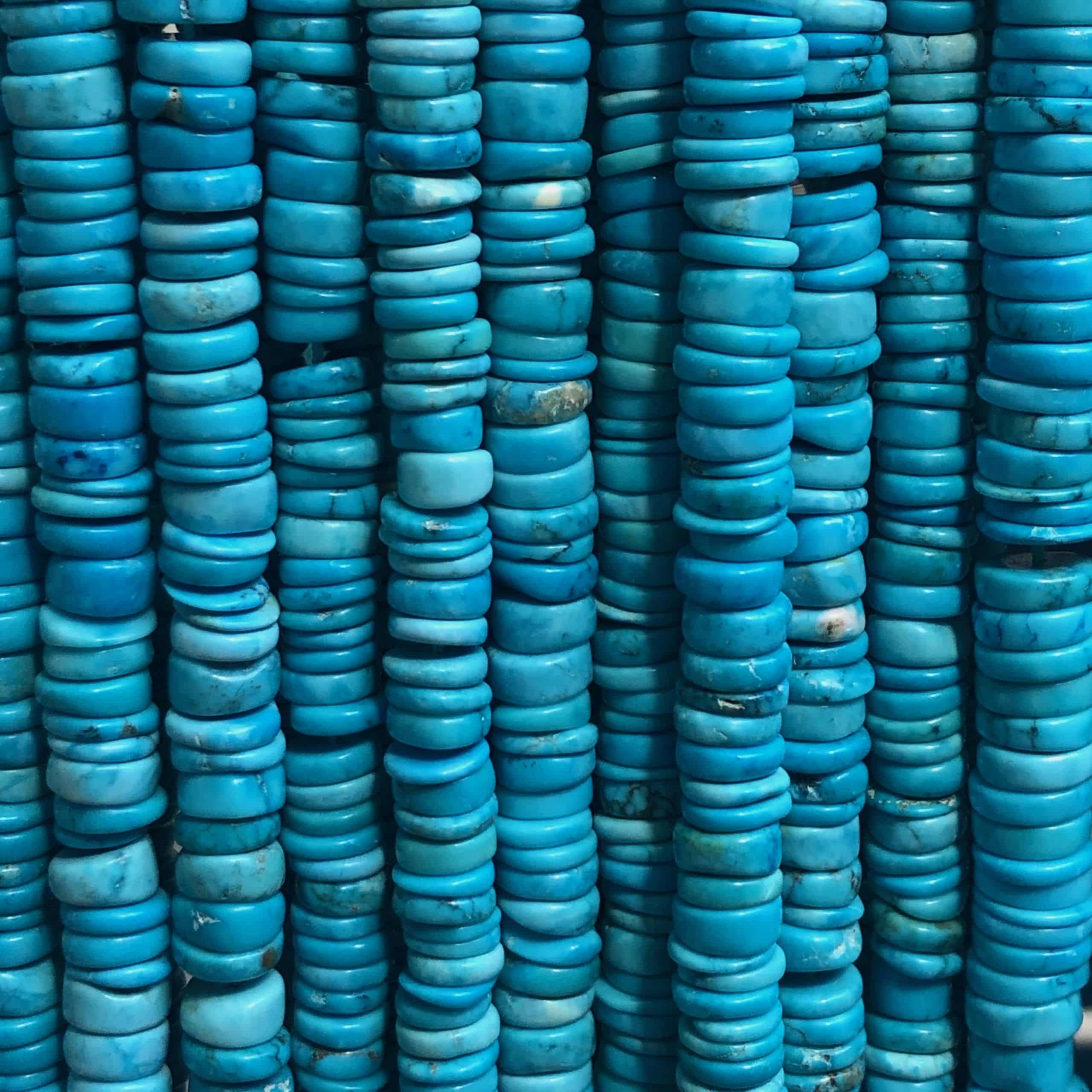 Heishi Turquoise reconstituée 4-5mm (2) 8