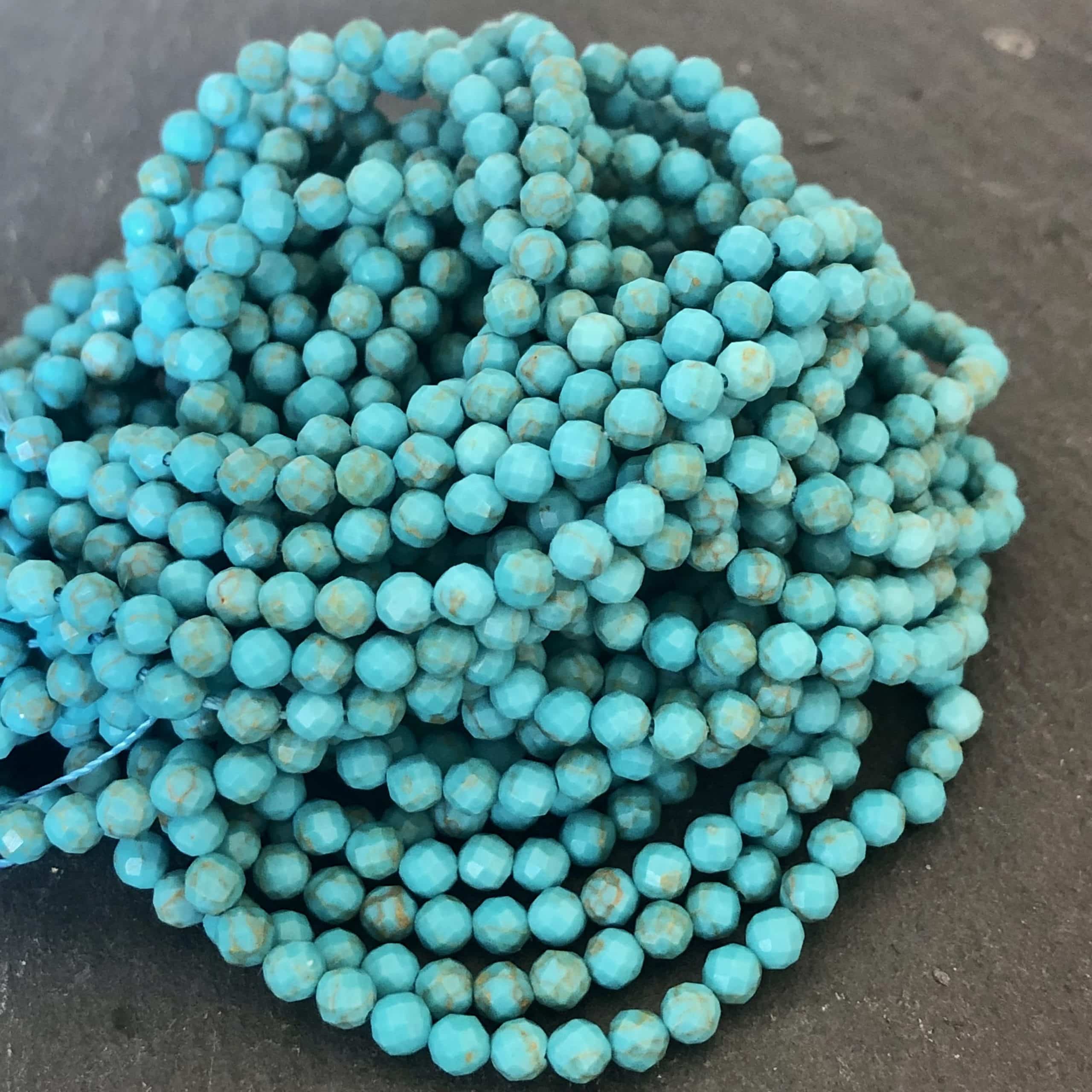 Howlite Turquoise Facettée 3mm