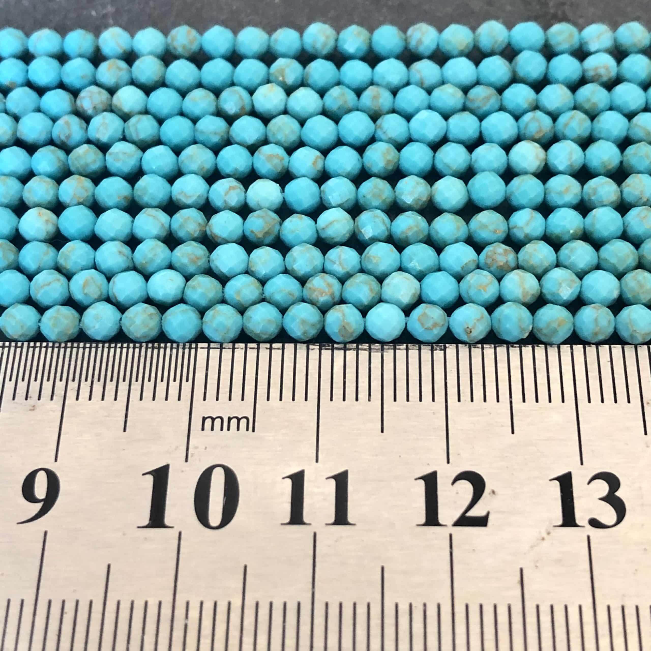 Howlite Turquoise Facettée 3mm 2