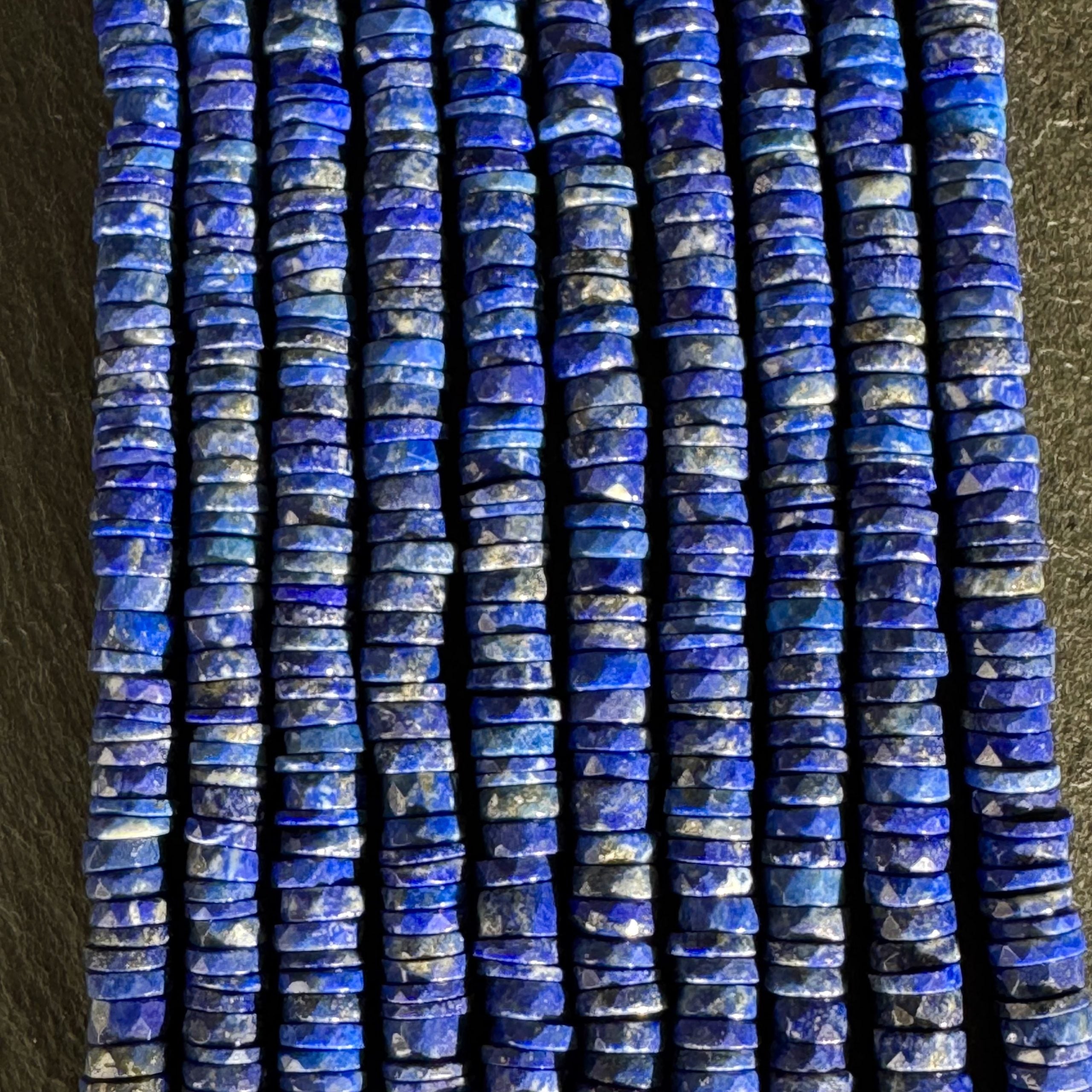 Heishi à Facettes en lapis Lazuli 6mm