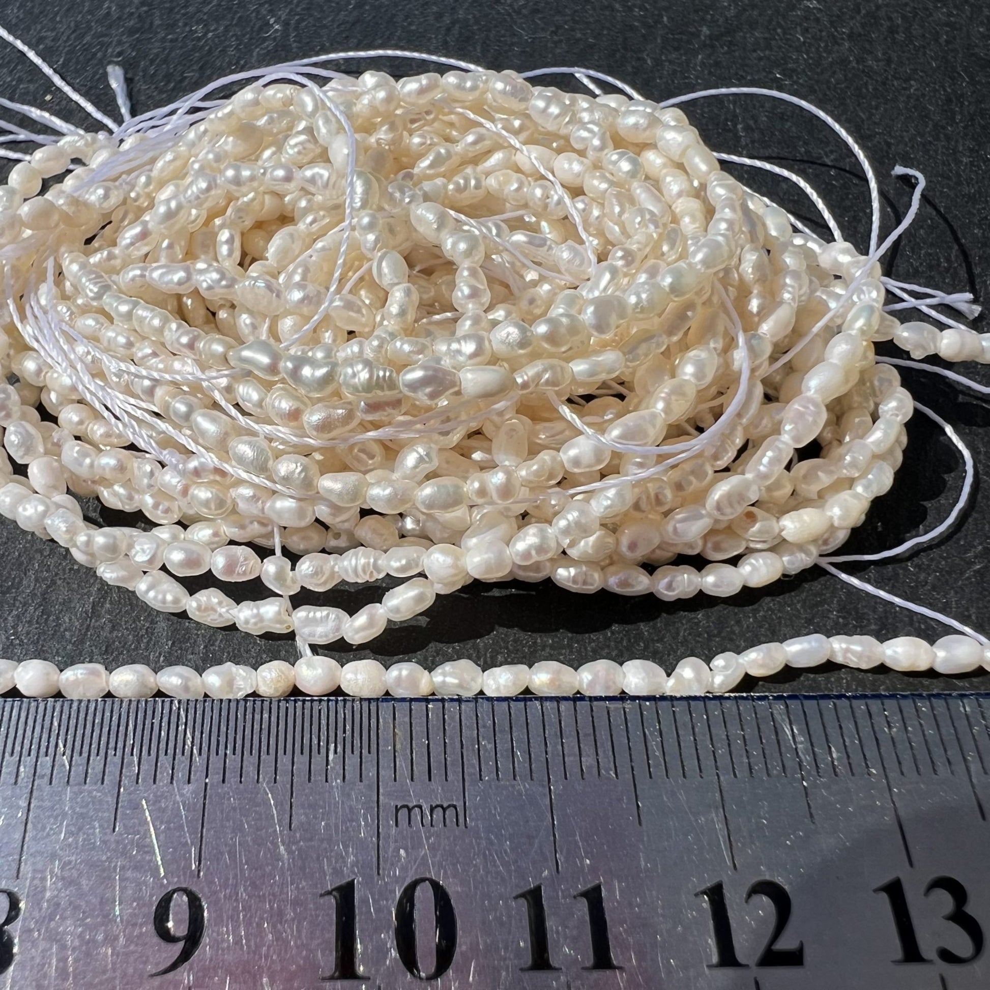 Perles de Culture d'eau douce Riz 2-3mm