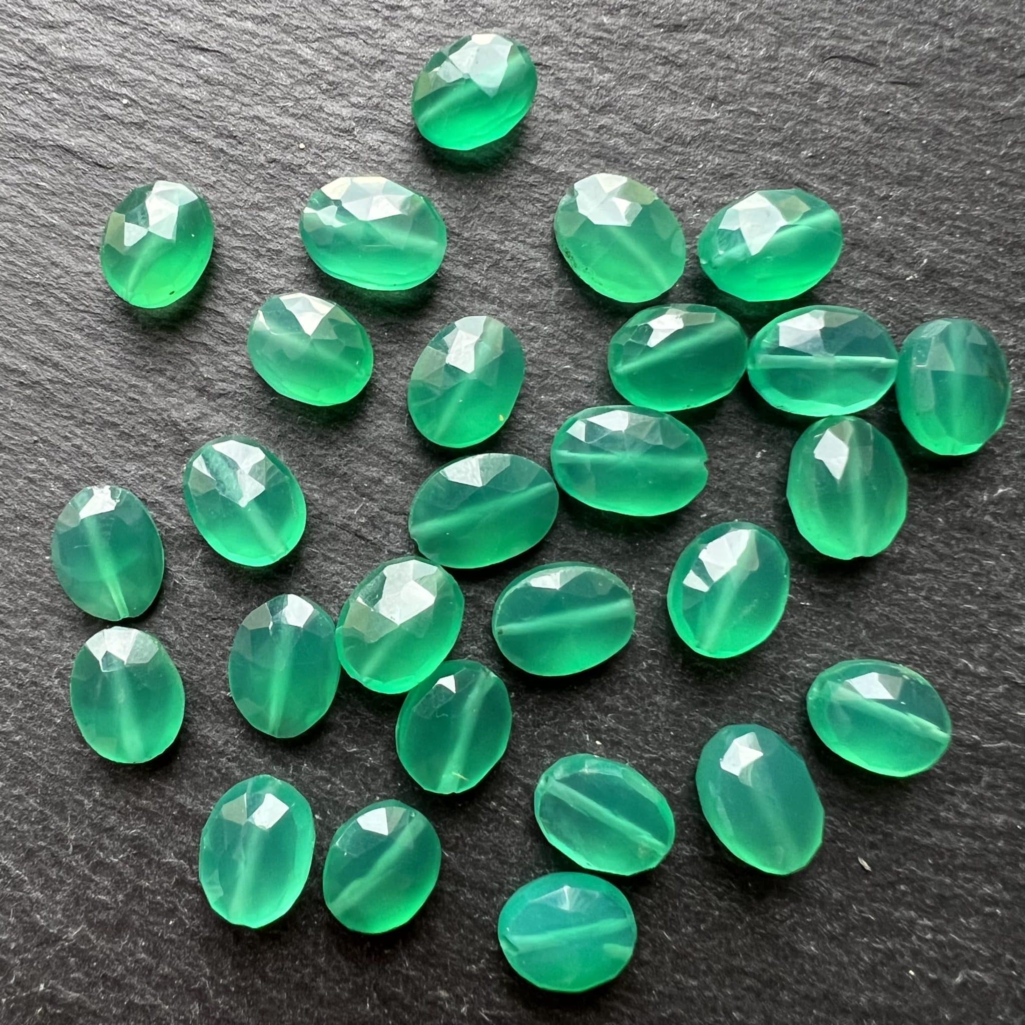 Onyx Vert Facetté Ovale