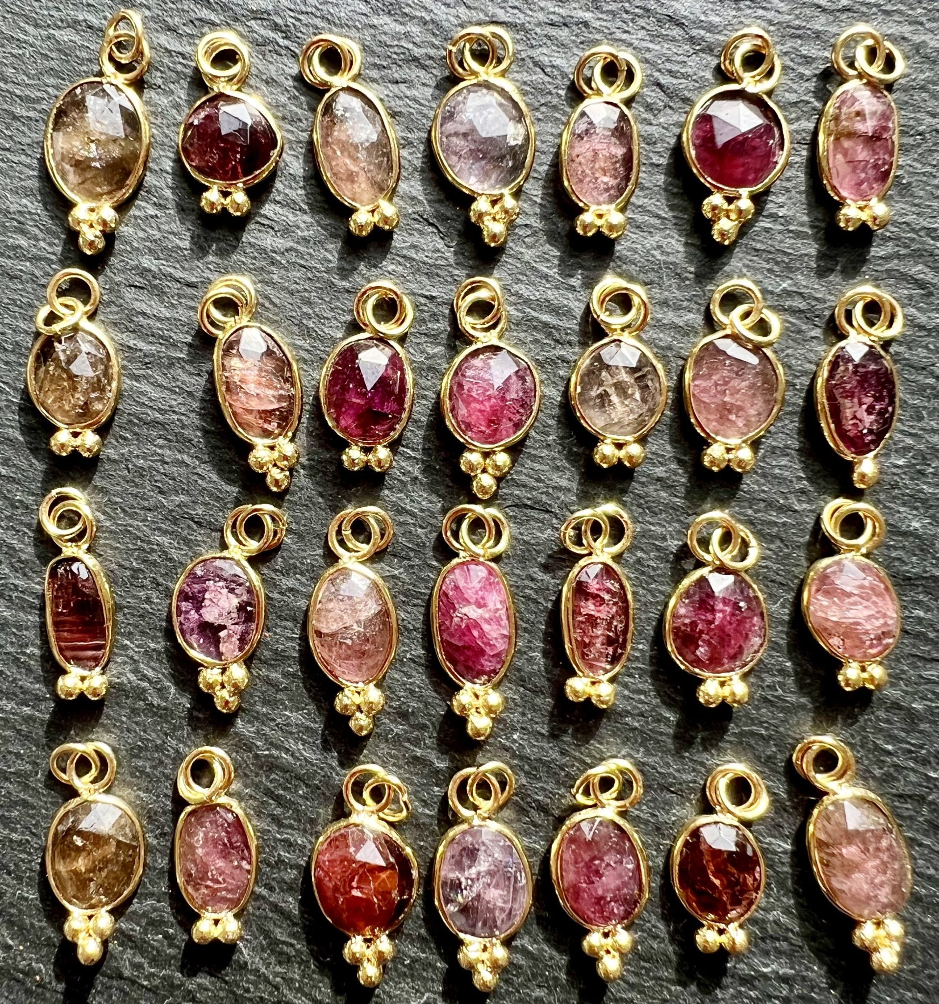 Pendentif serti Tourmaline Rose Moyen