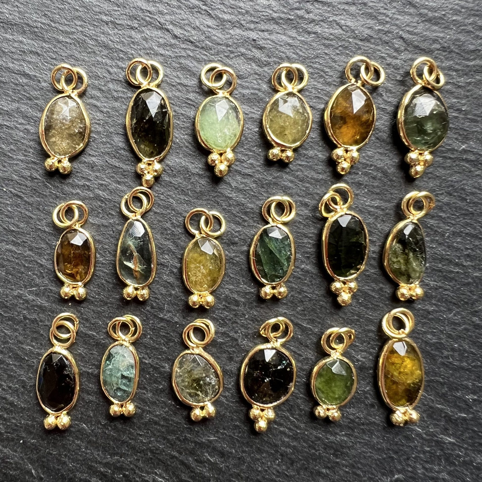 Pendentif serti Tourmaline vert Moyen