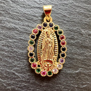 Pendentif Marie Zircons Multicolores