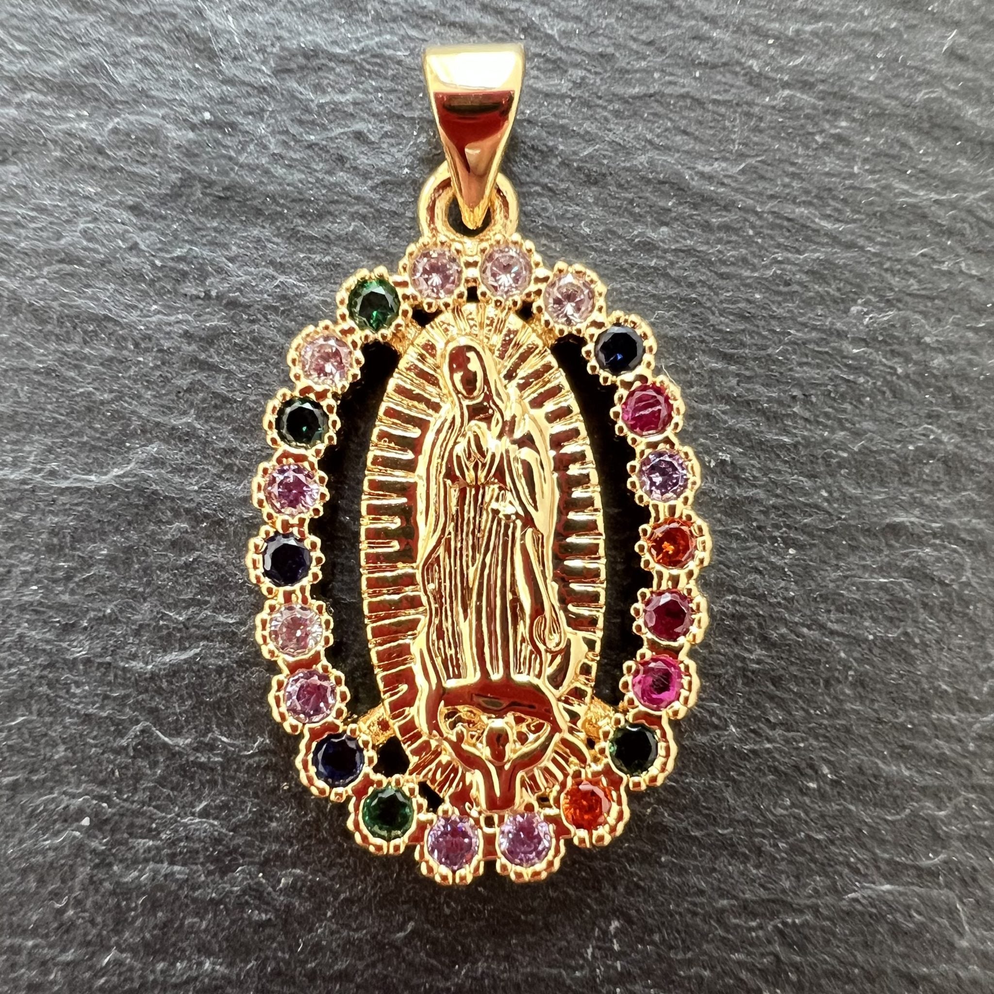 Pendentif Marie Zircons Multicolores