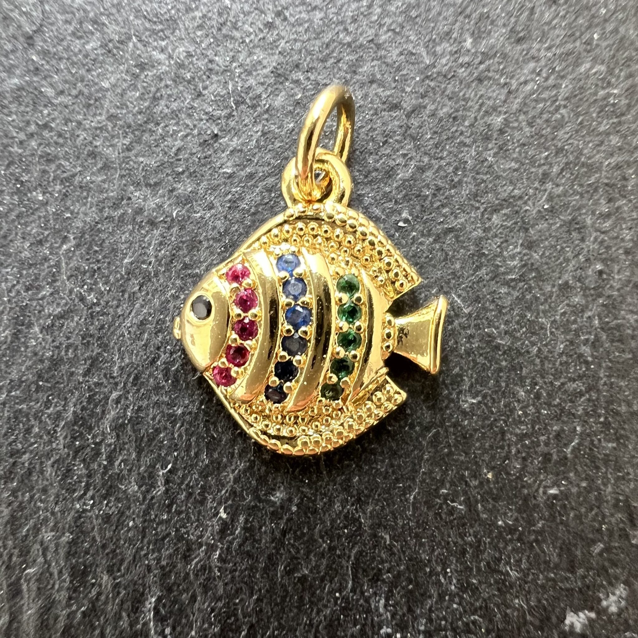 Breloque Poisson Zircons colorés