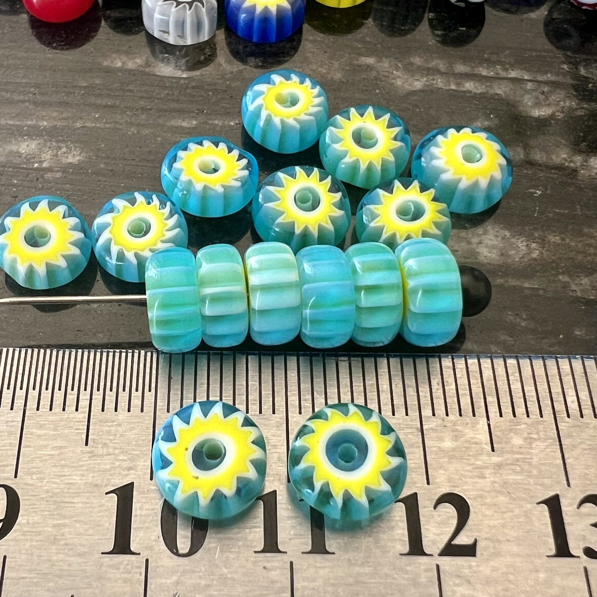 Perles Africaines Rondelles en Pâte de Verre