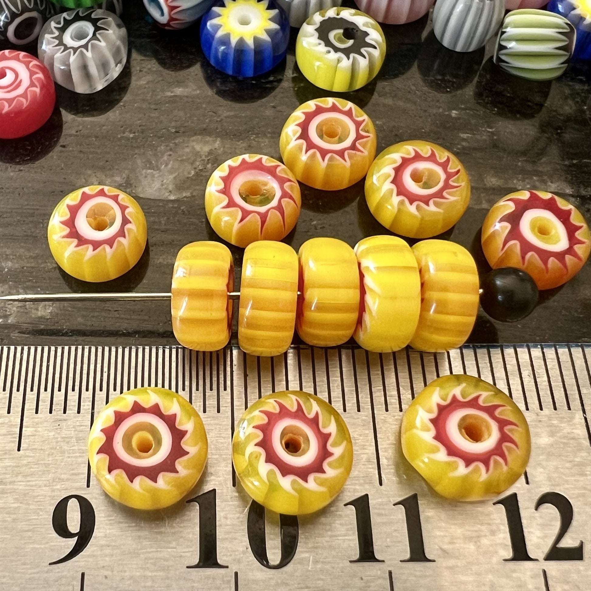 Perles Africaines Rondelles en Pâte de Verre