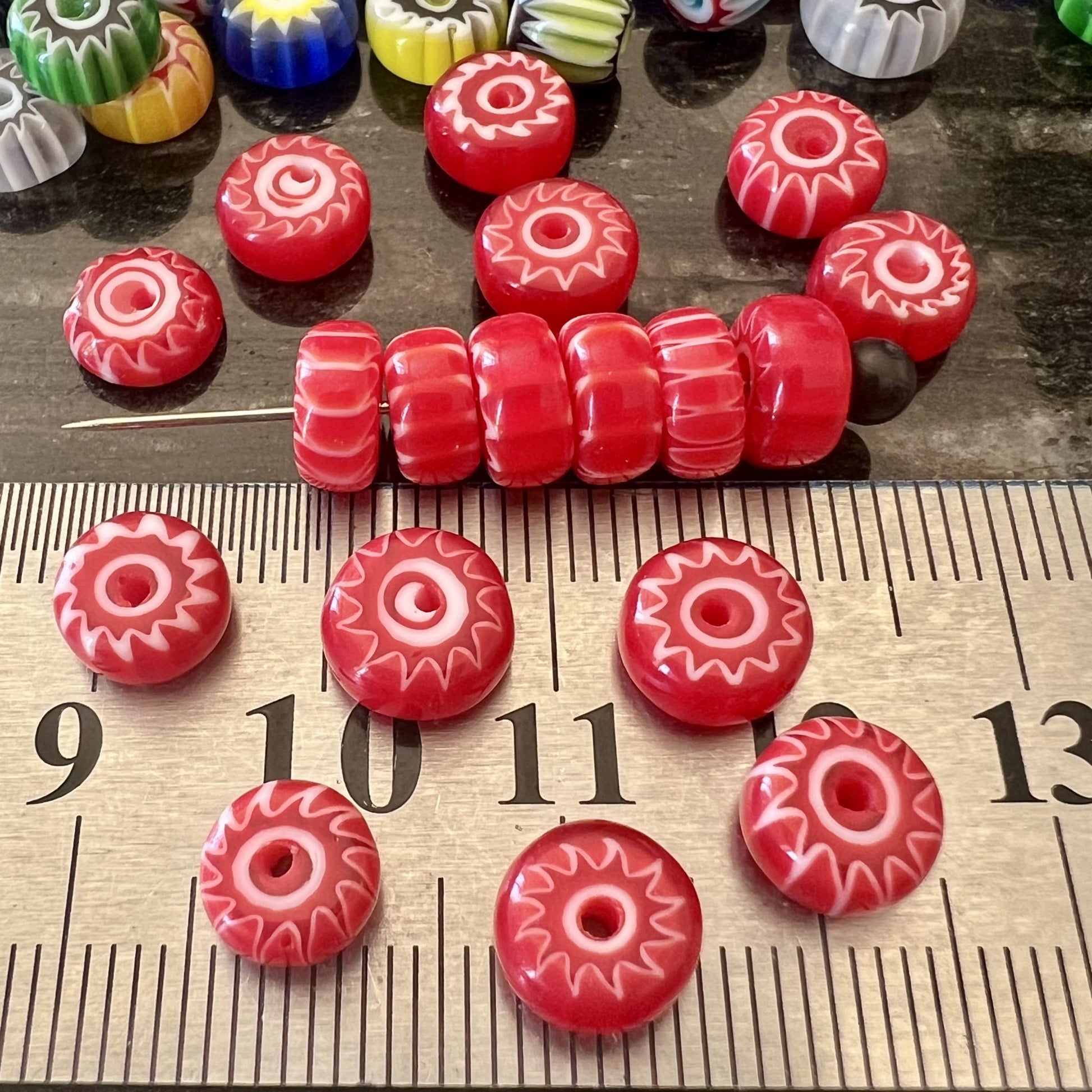 Perles Africaines Rondelles en Pâte de Verre