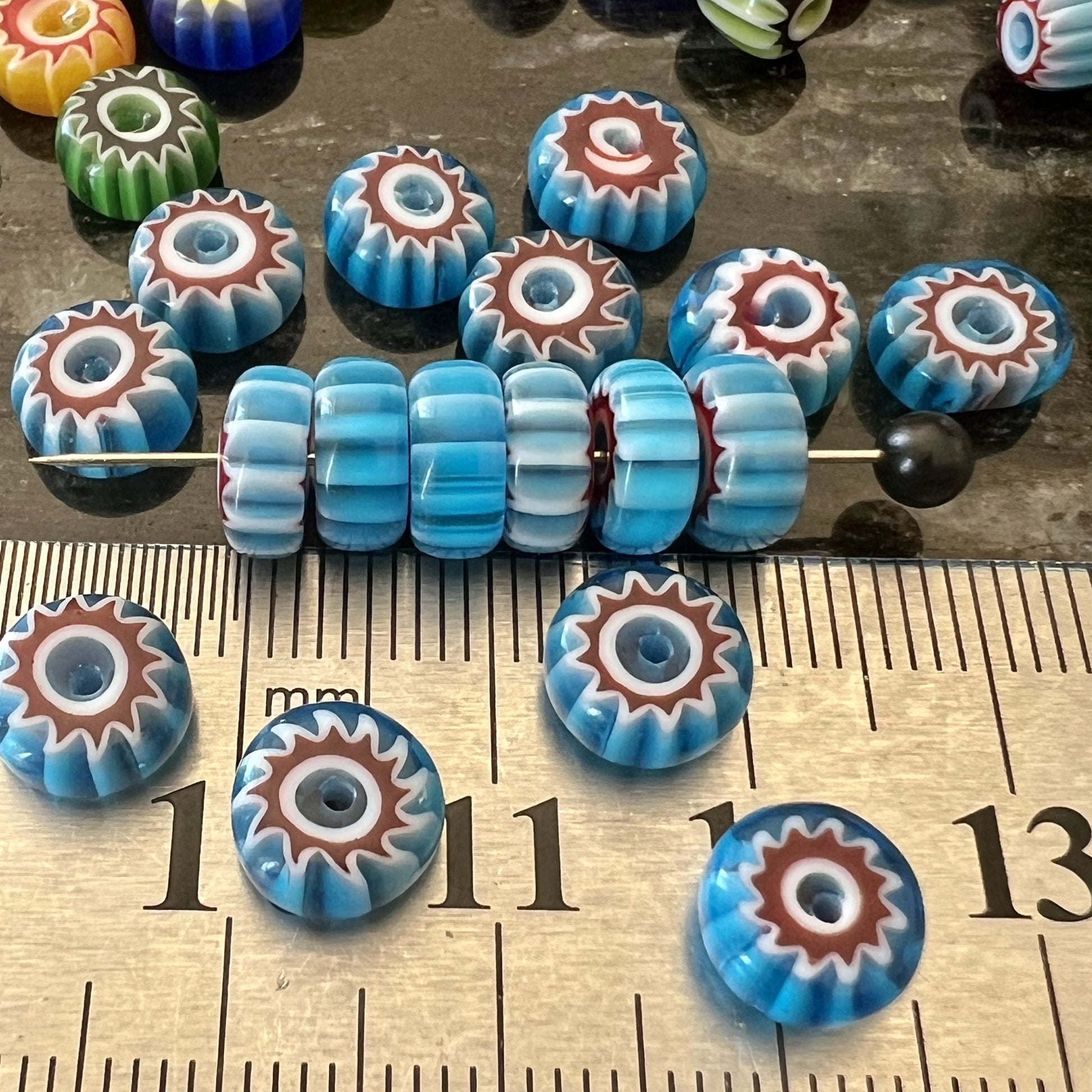 Perles Africaines Rondelles en Pâte de Verre