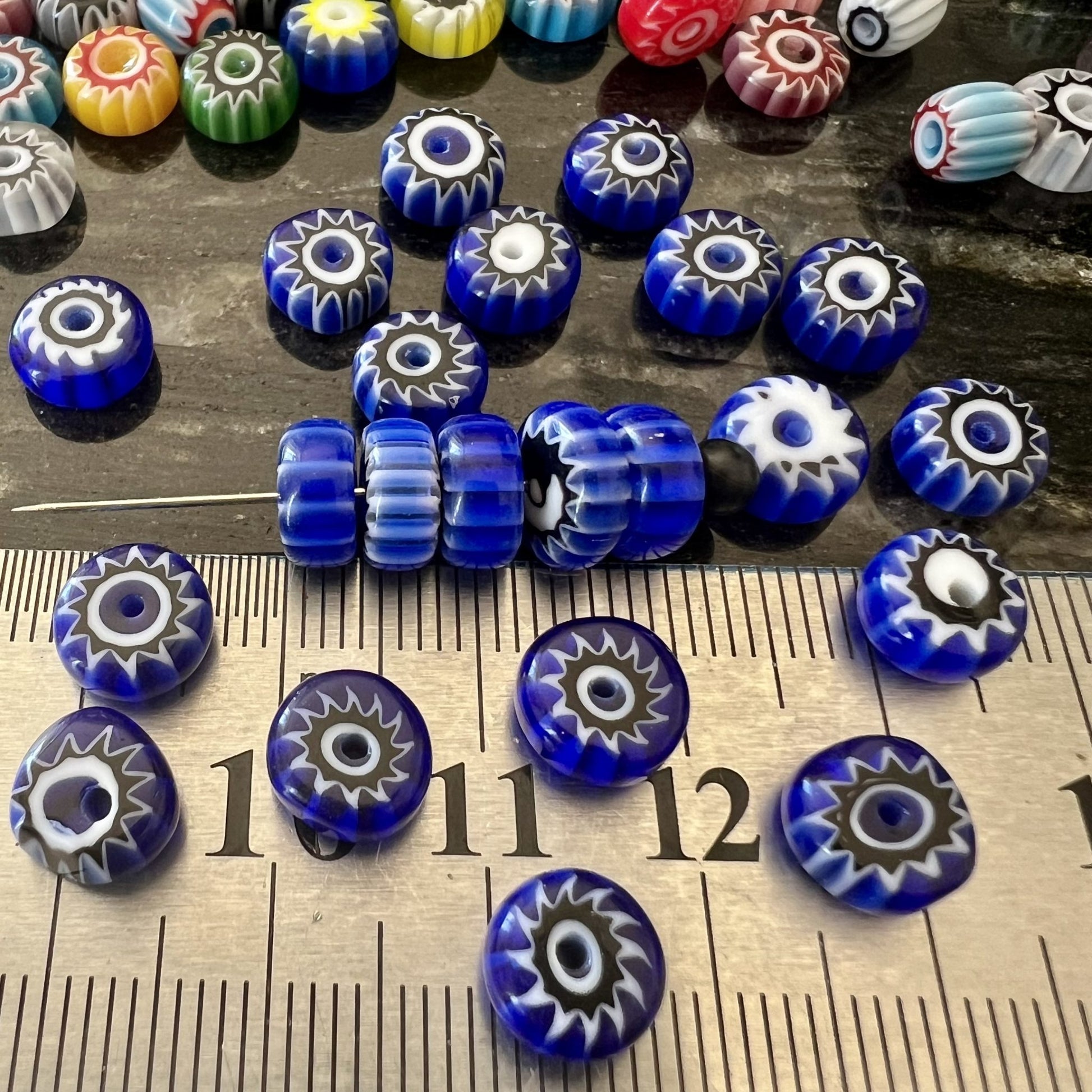 Perles Africaines Rondelles en Pâte de Verre