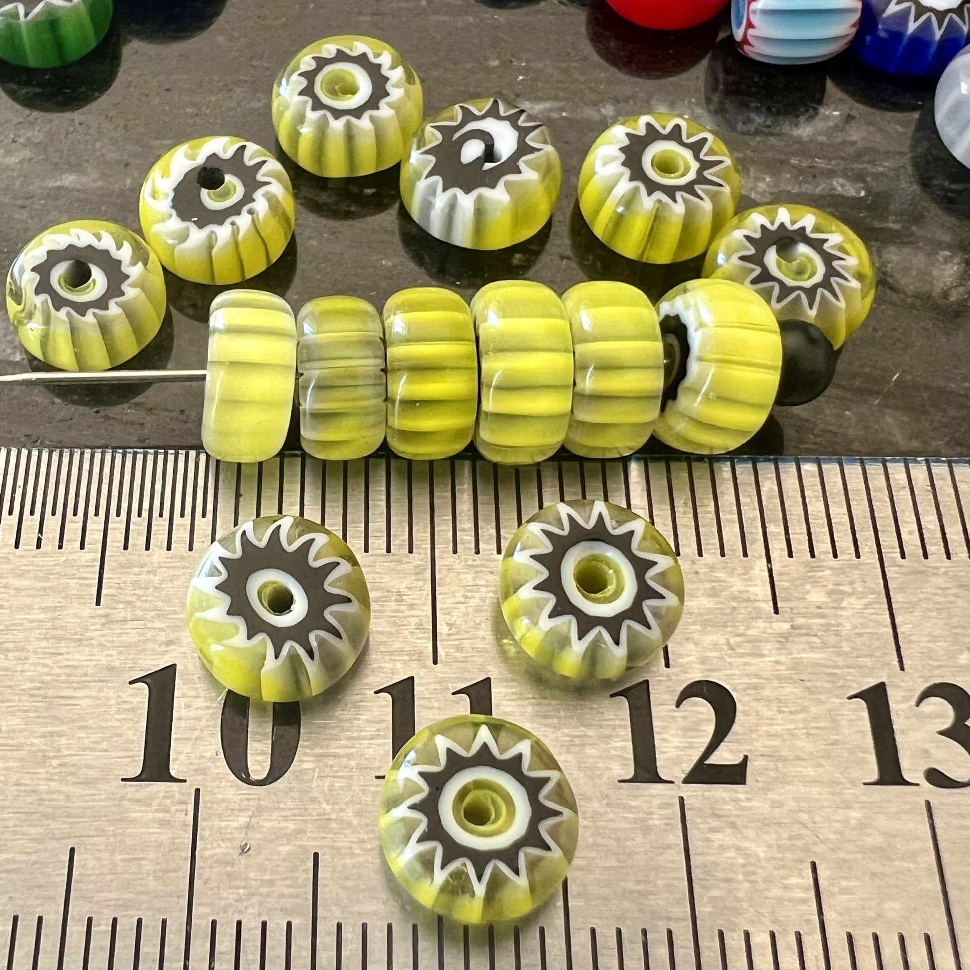 Perles Africaines Rondelles en Pâte de Verre