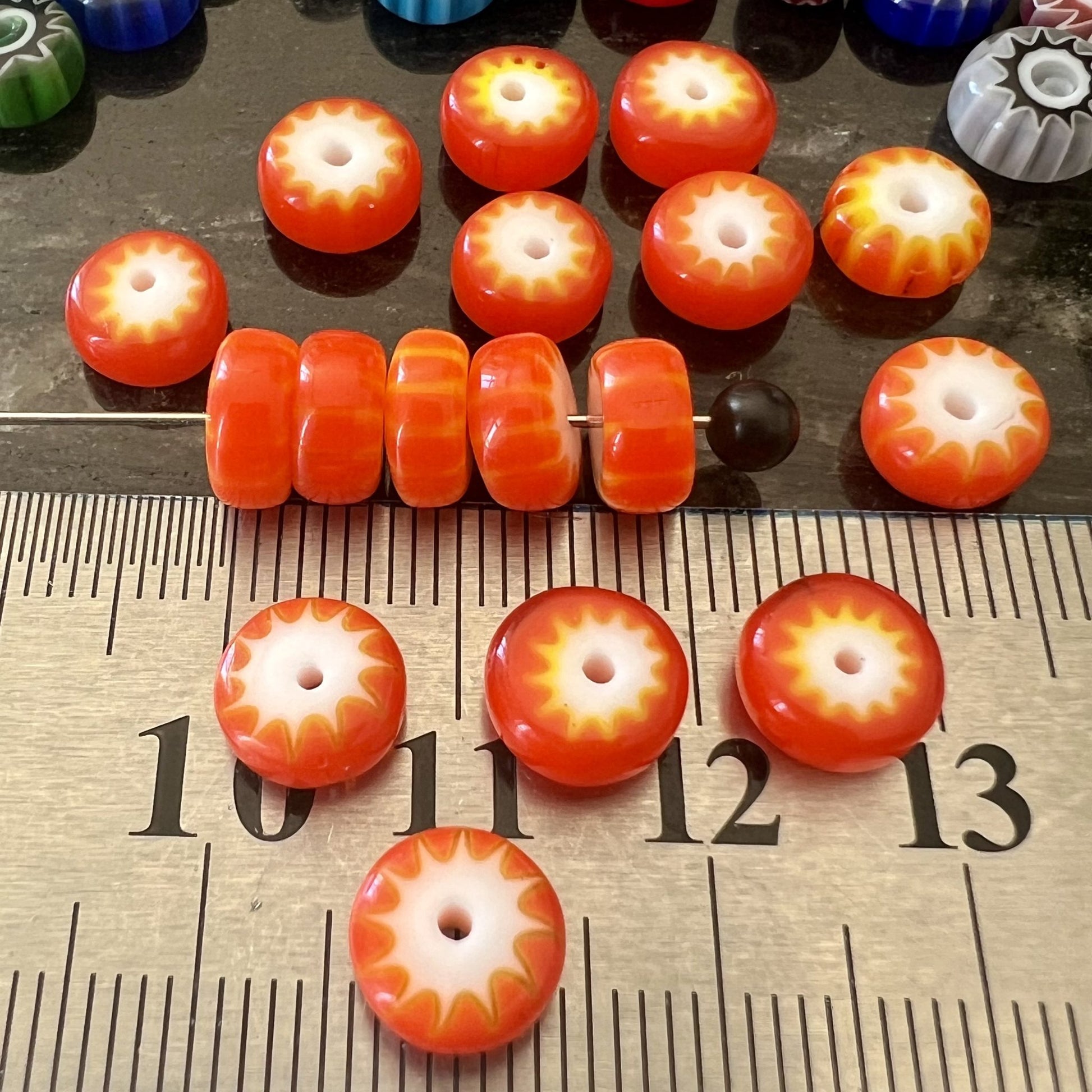 Perles Africaines Rondelles en Pâte de Verre