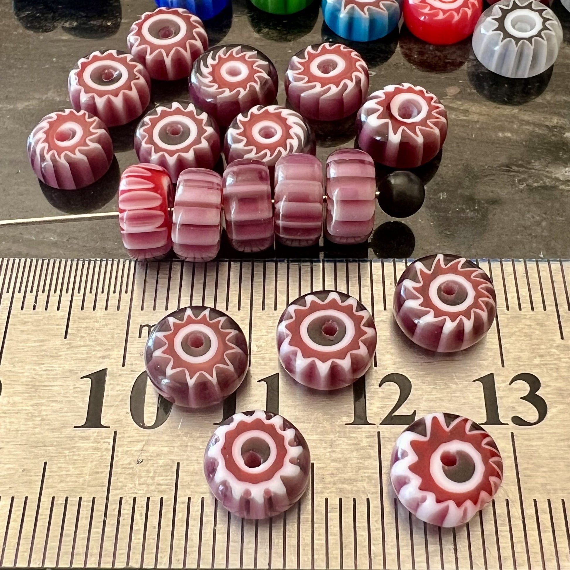Perles Africaines Rondelles en Pâte de Verre