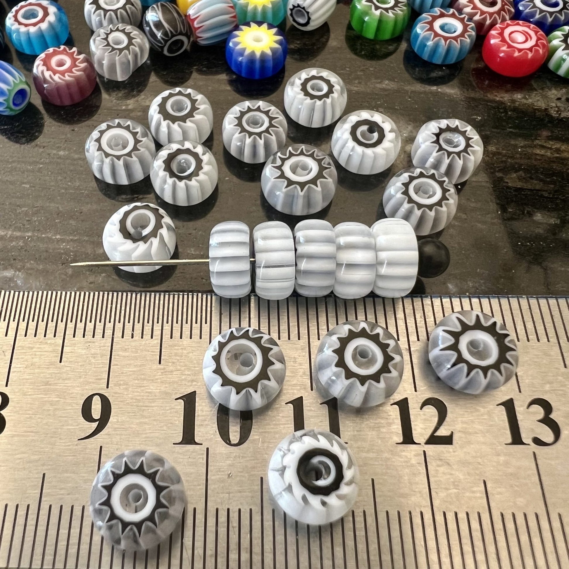 Perles Africaines Rondelles en Pâte de Verre