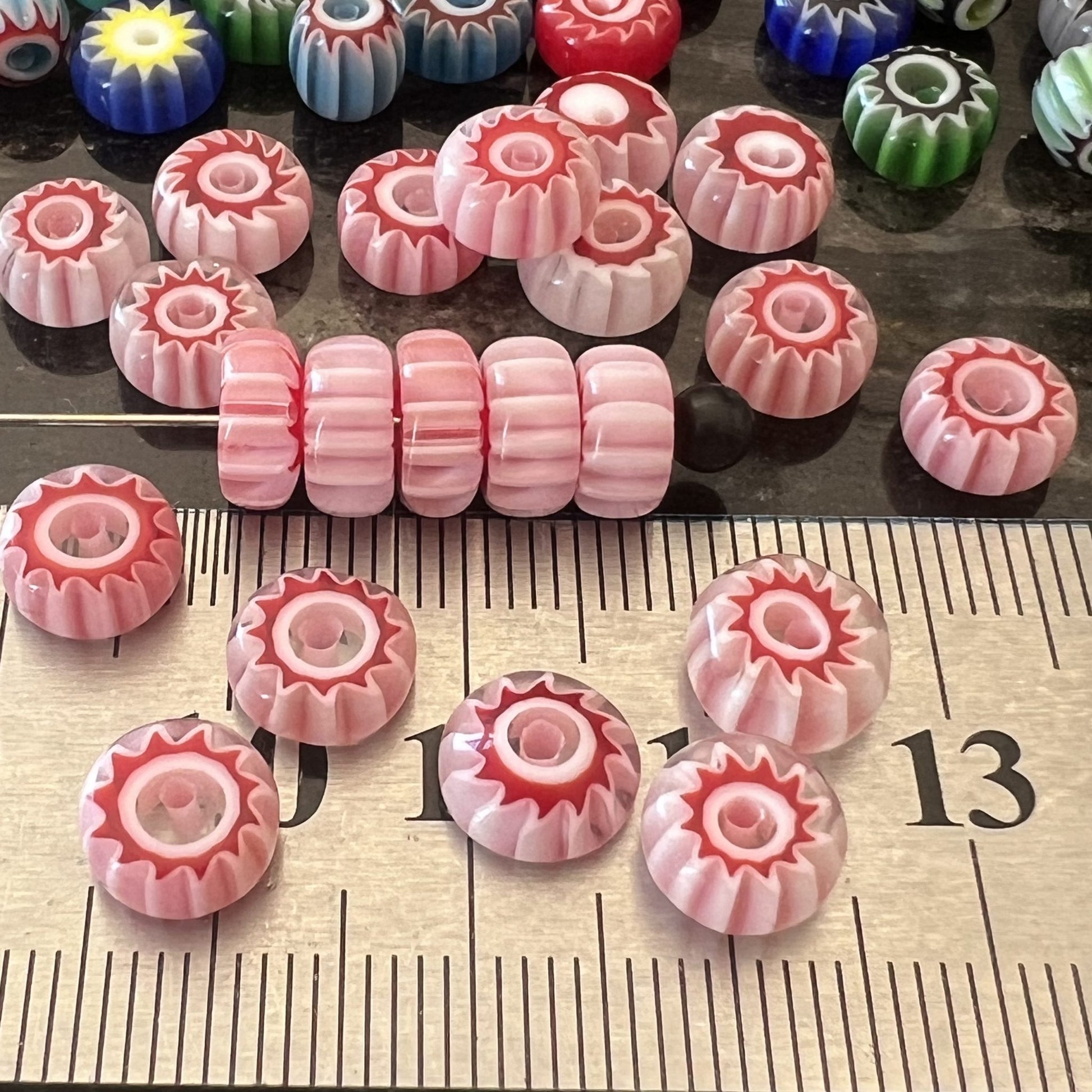 Perles Africaines Rondelles en Pâte de Verre