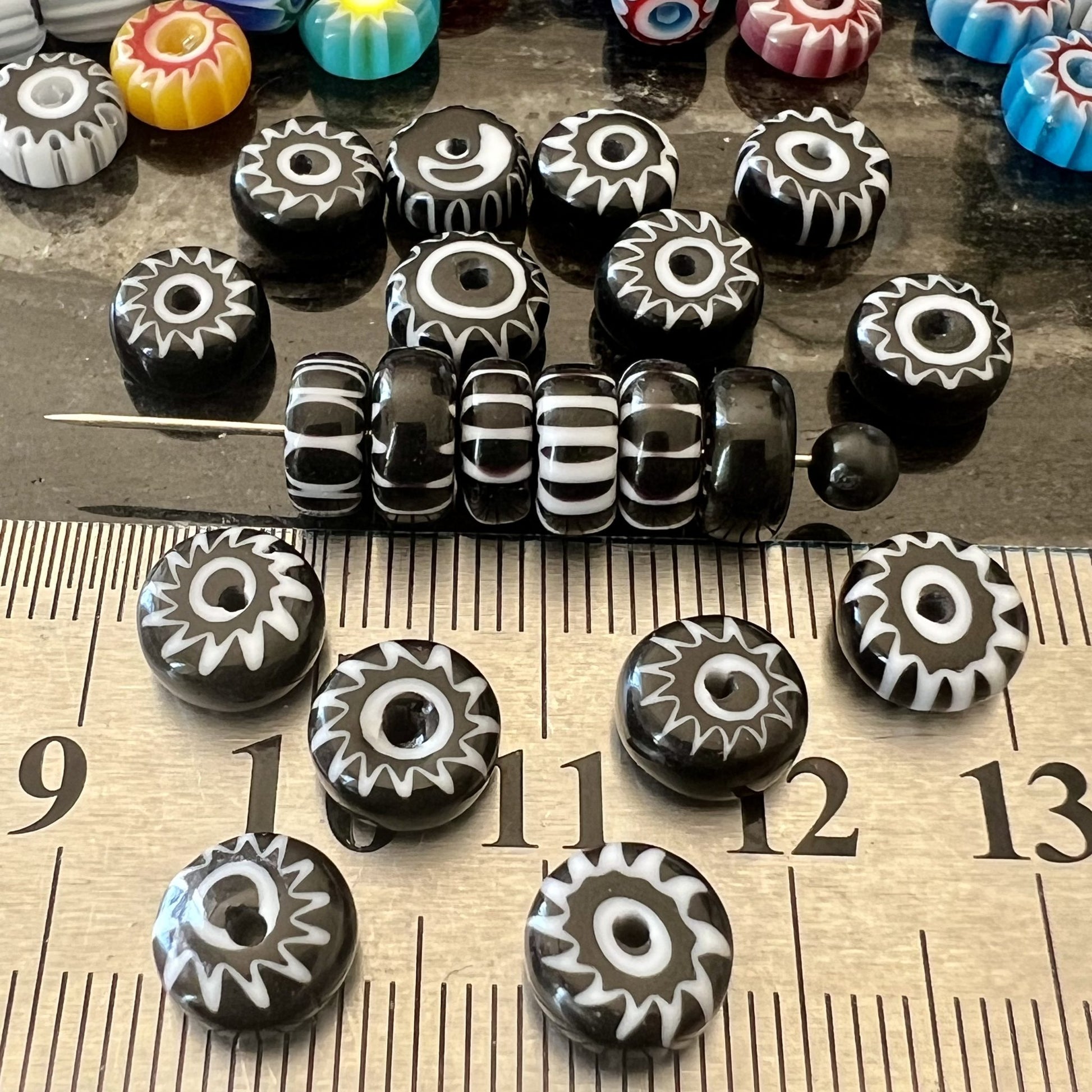 Perles Africaines Rondelles en Pâte de Verre
