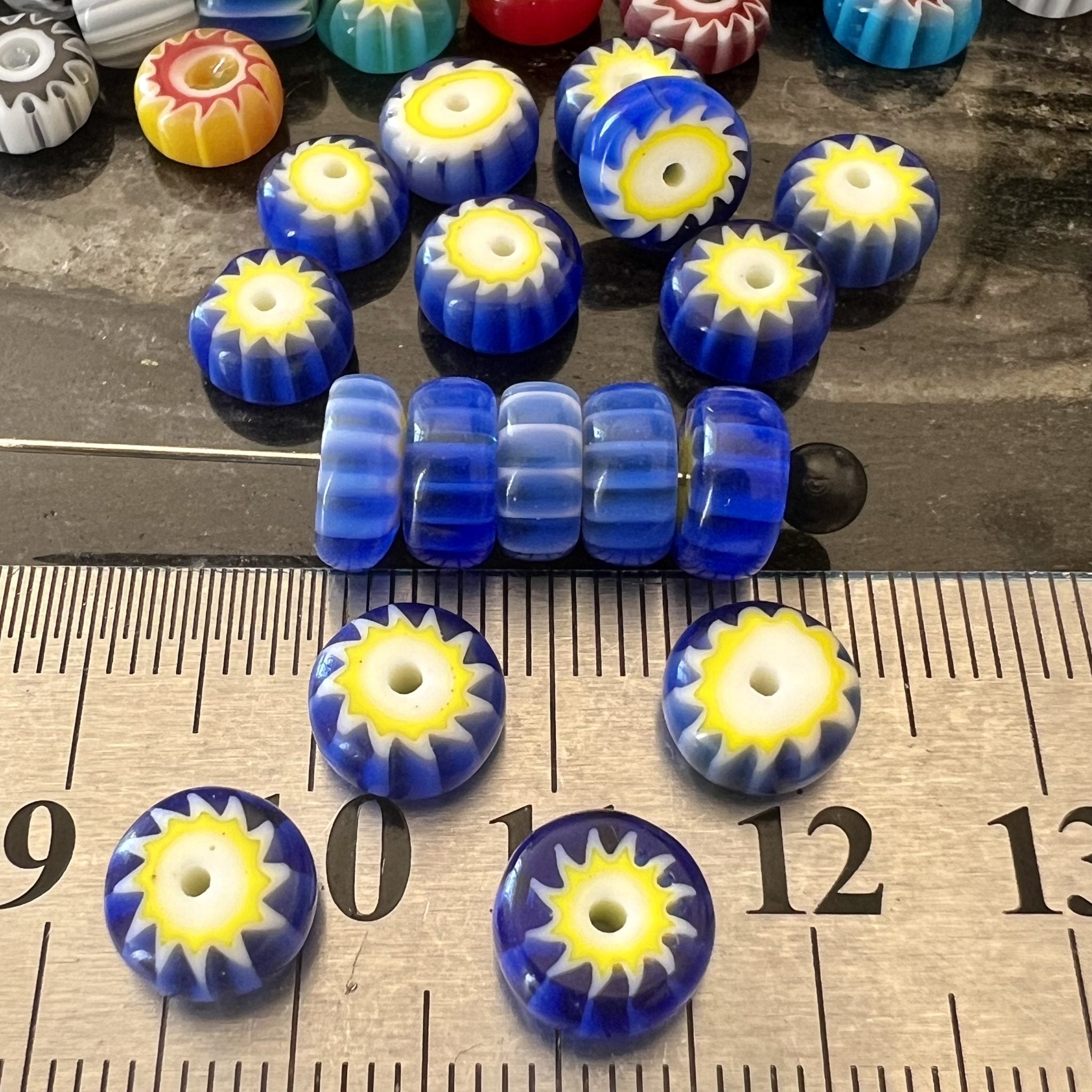 Perles Africaines Rondelles en Pâte de Verre